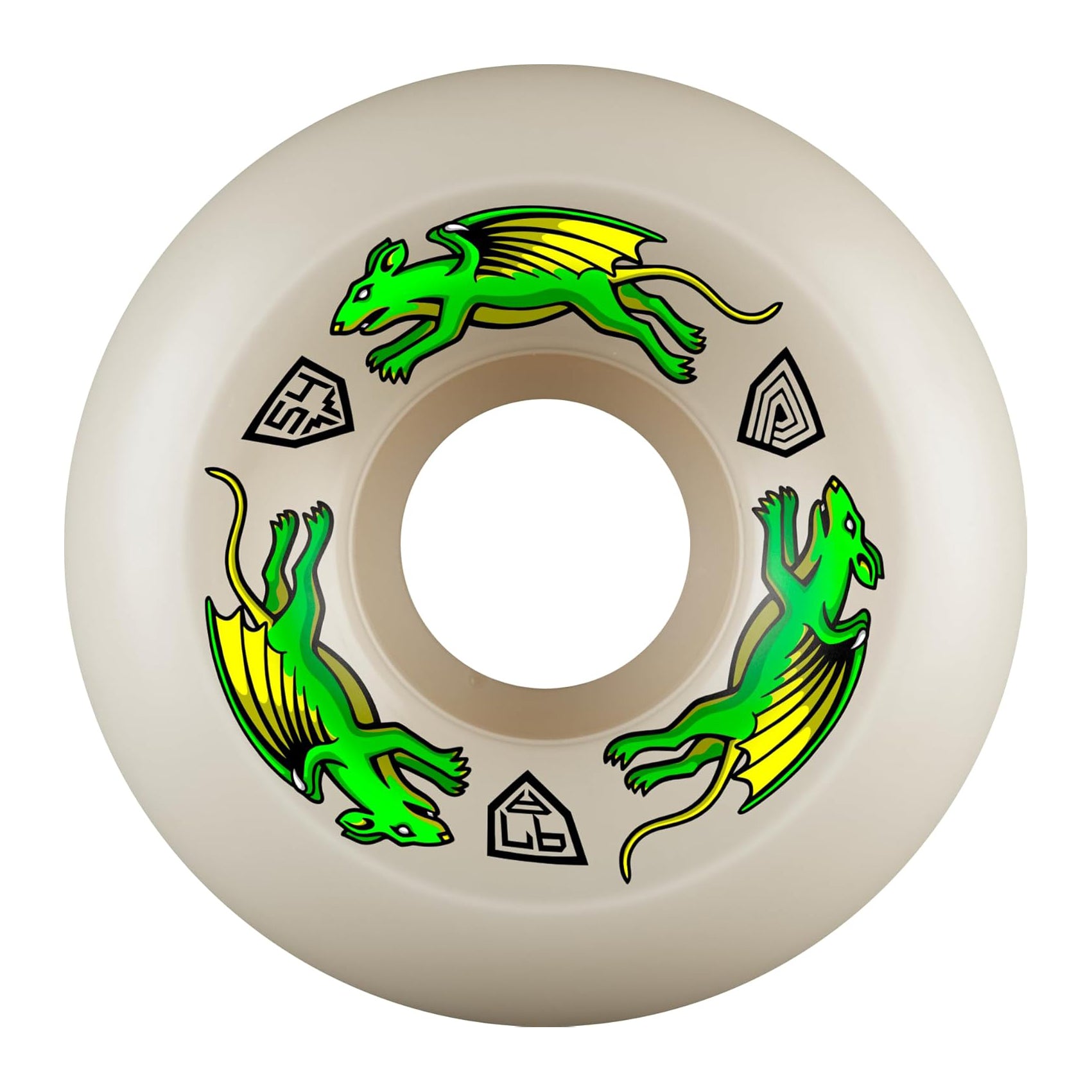Powell Peralta Dragon Formula 97A Nano Rat Skateboard Wheels White 54x34 V6