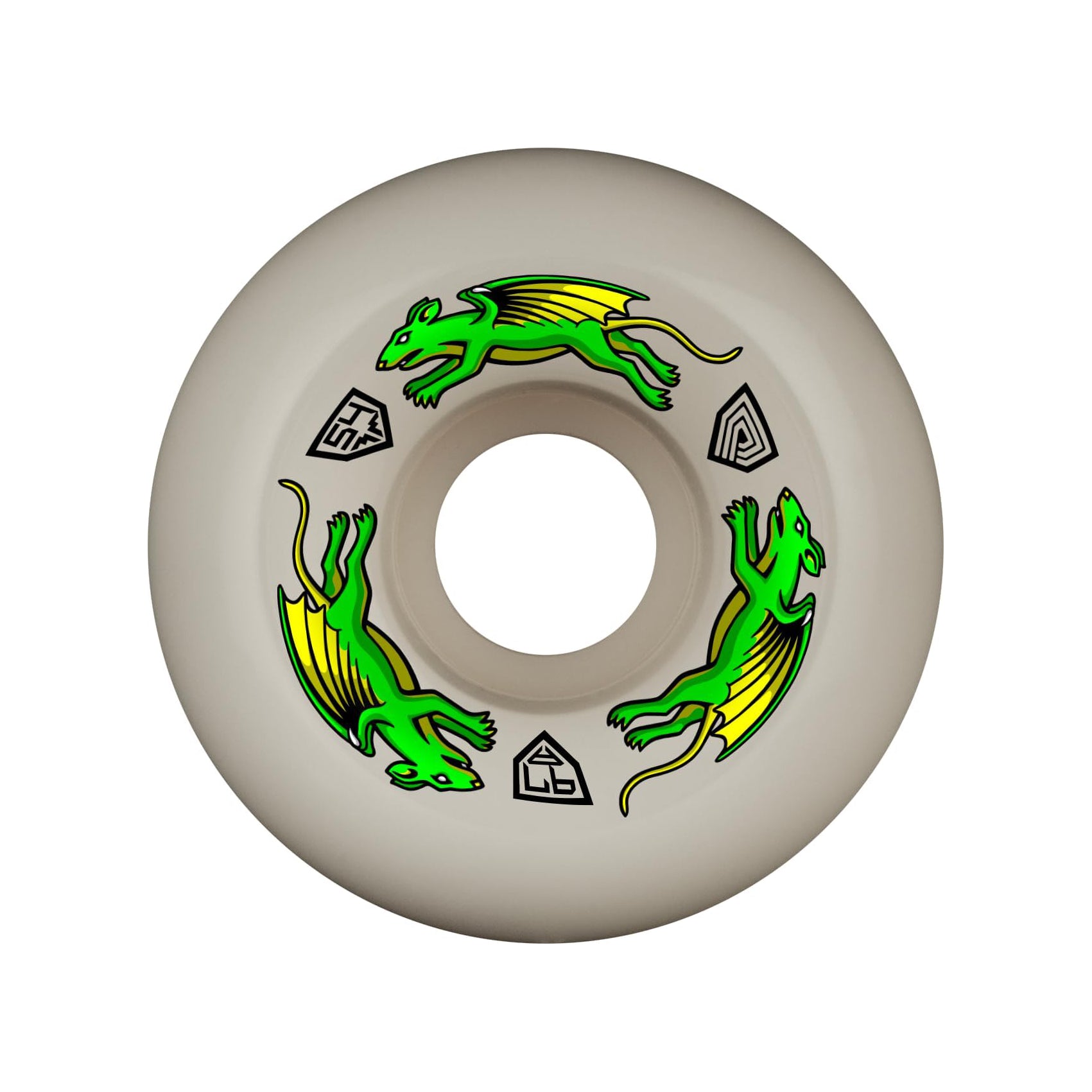 Powell Peralta Dragon Formula 97A Nano Rat Skateboard Wheels White 54x39 A2