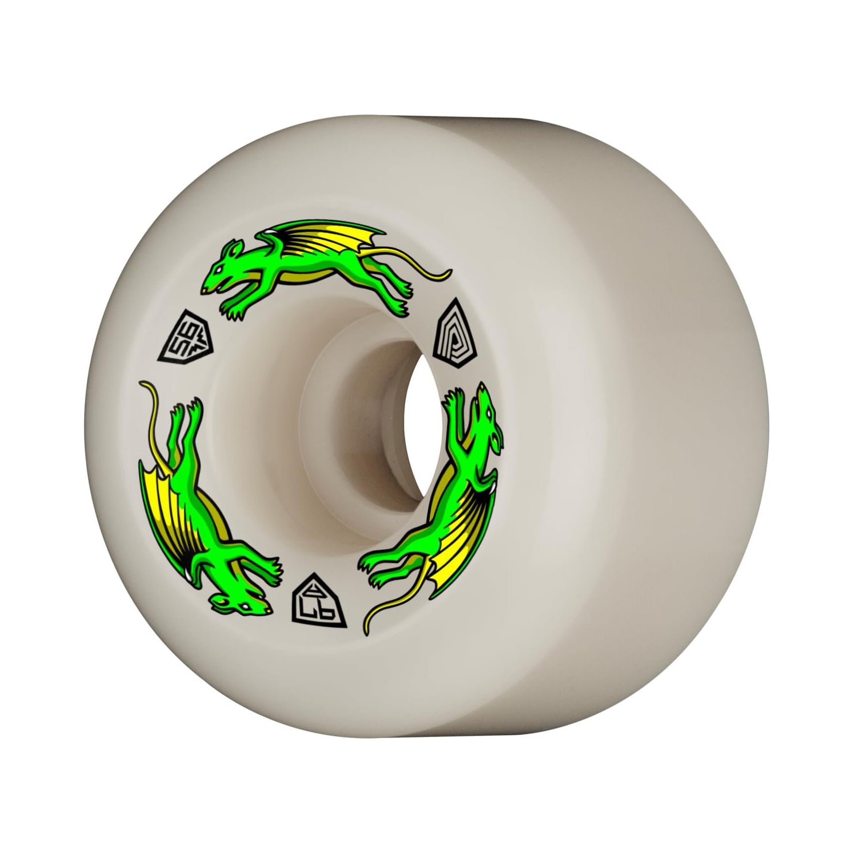 Powell Peralta Dragon Formula 97A Nano Rat Skateboard Wheels White 56x39 A2