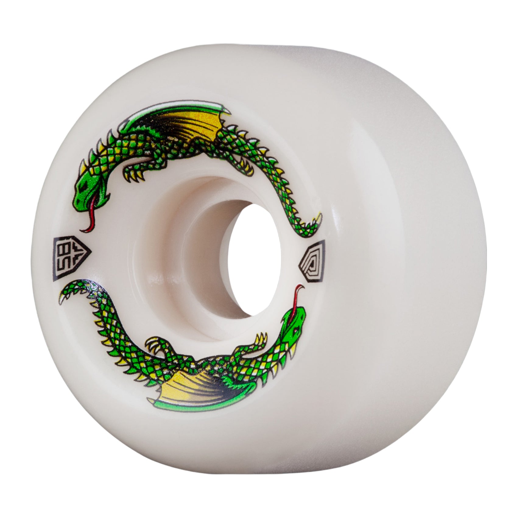 Powell Peralta Dragon Formula 93A Skateboard Wheels White 58x33