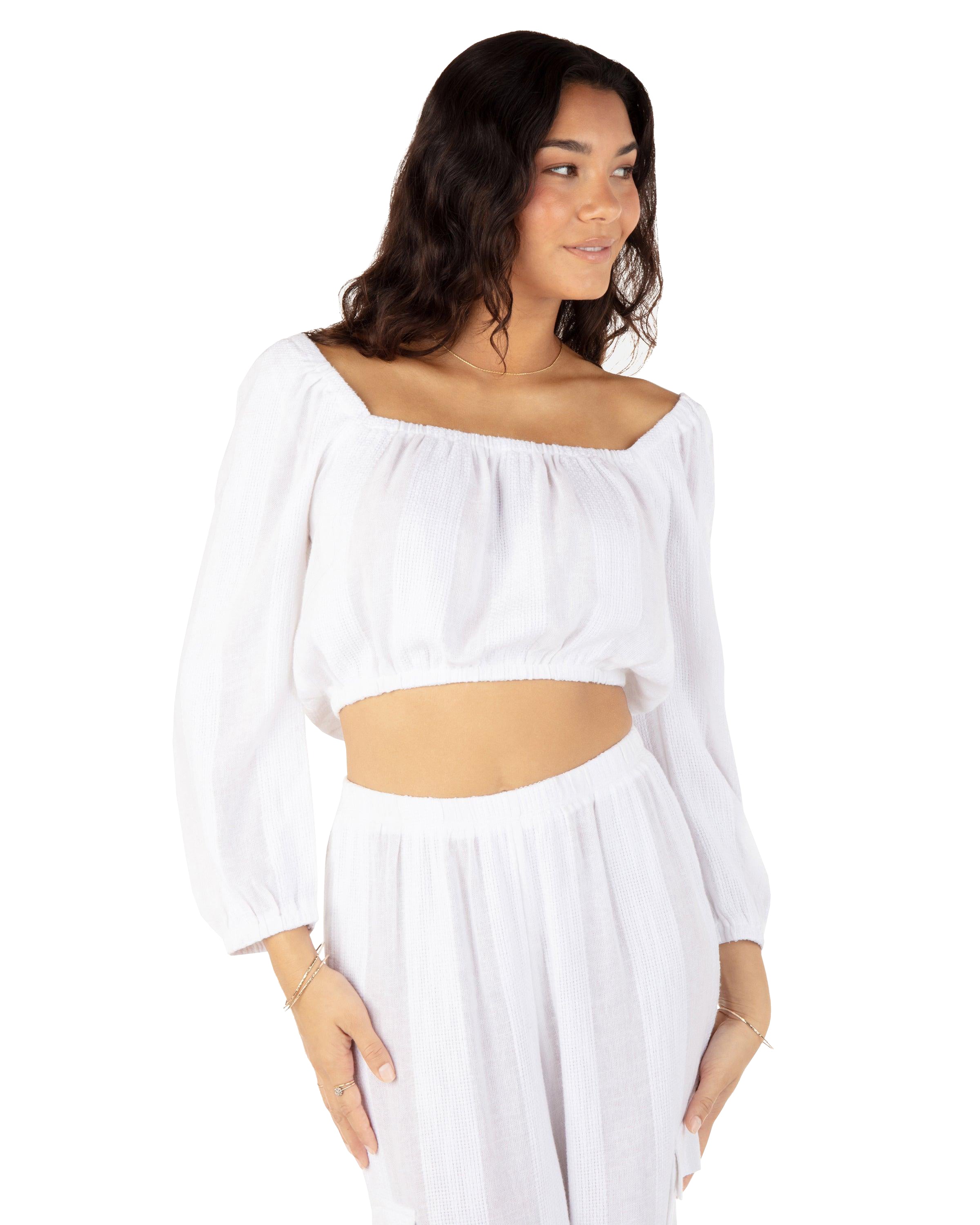 Hurley Stripe Gauze LS Top White XS