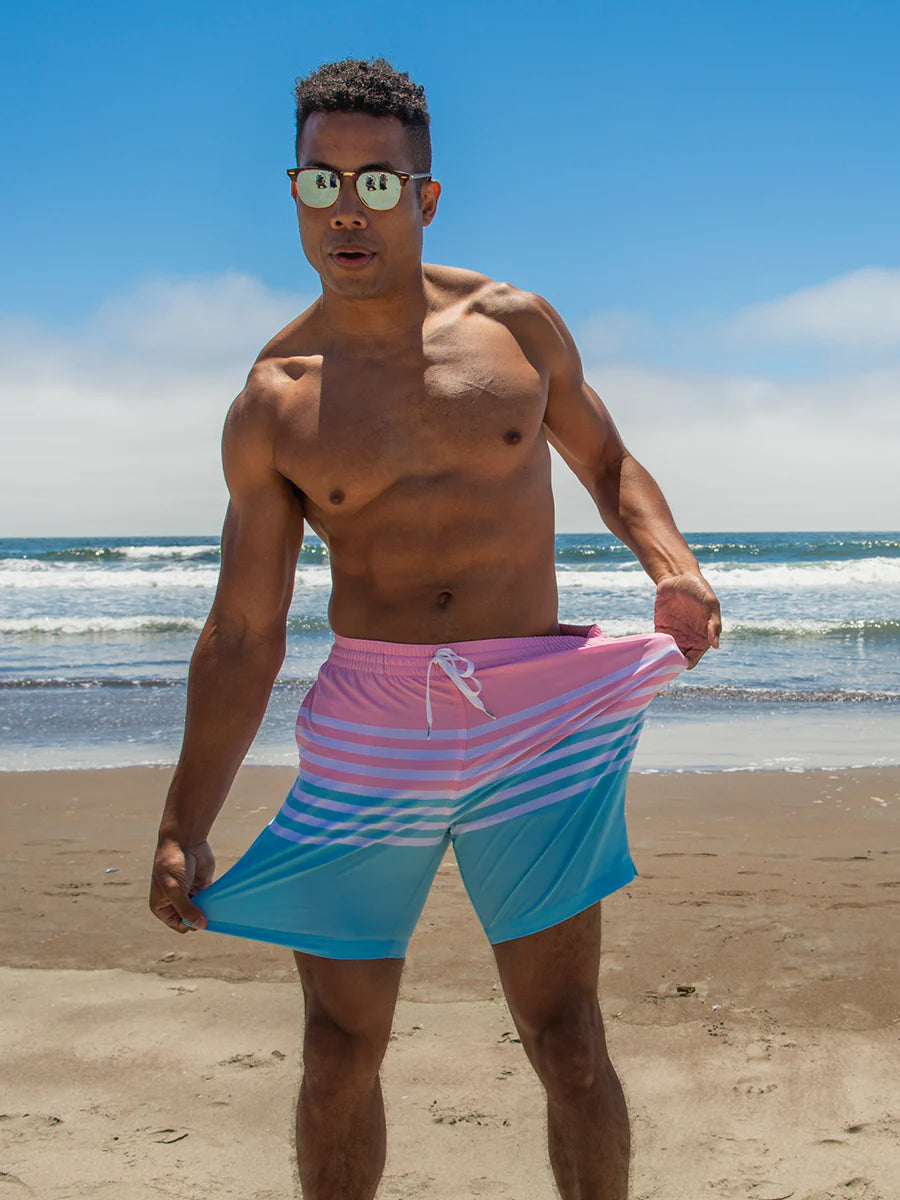 Chubbies The On The Horizon 4in Short Turq/Pink L