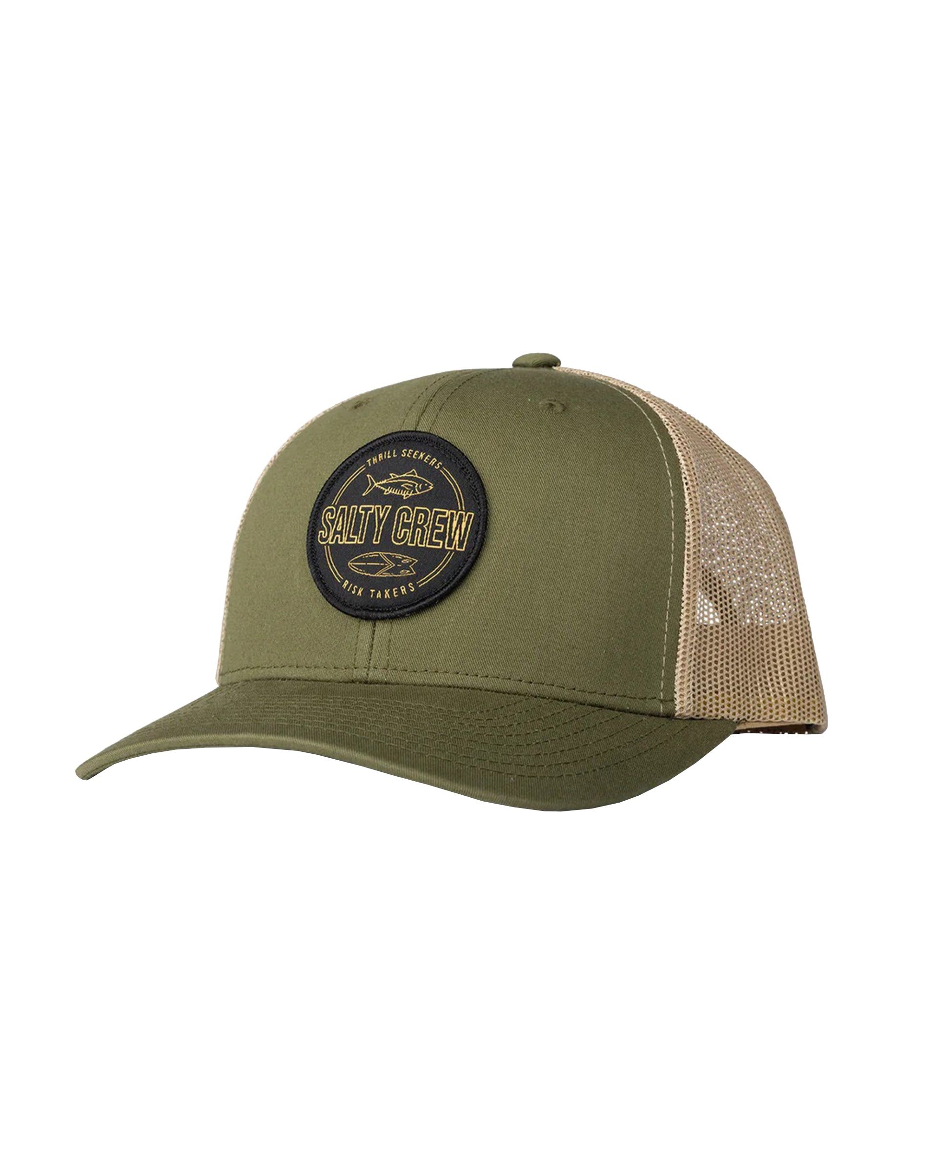 SALTY CREW OUTLINED RETRO TRUCKER Moss/Khaki OS
