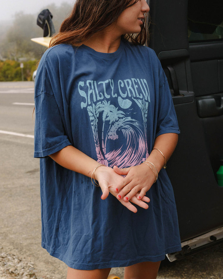 Salty Crew Big Wave Cover Up Tee Denim S/M