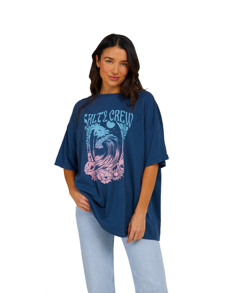 Salty Crew Big Wave Cover Up Tee Denim S/M