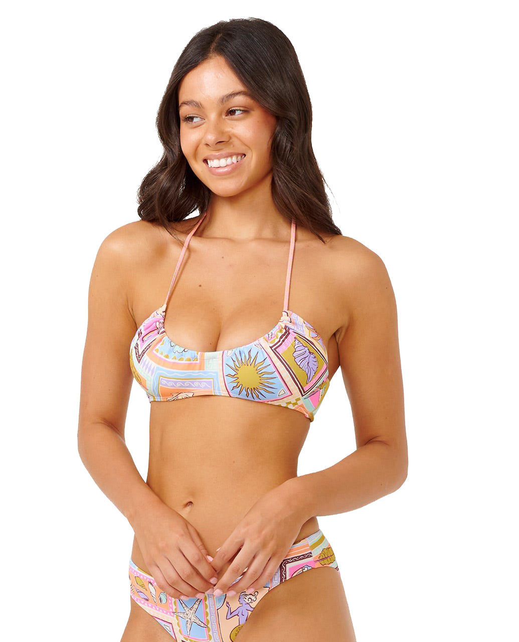 Rip Curl Beach Party Halter Crop Bikini Top MULTI-3282 L