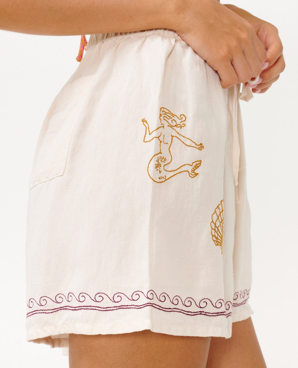 Rip Curl Beach Party Embroidered Short OFFWHT S