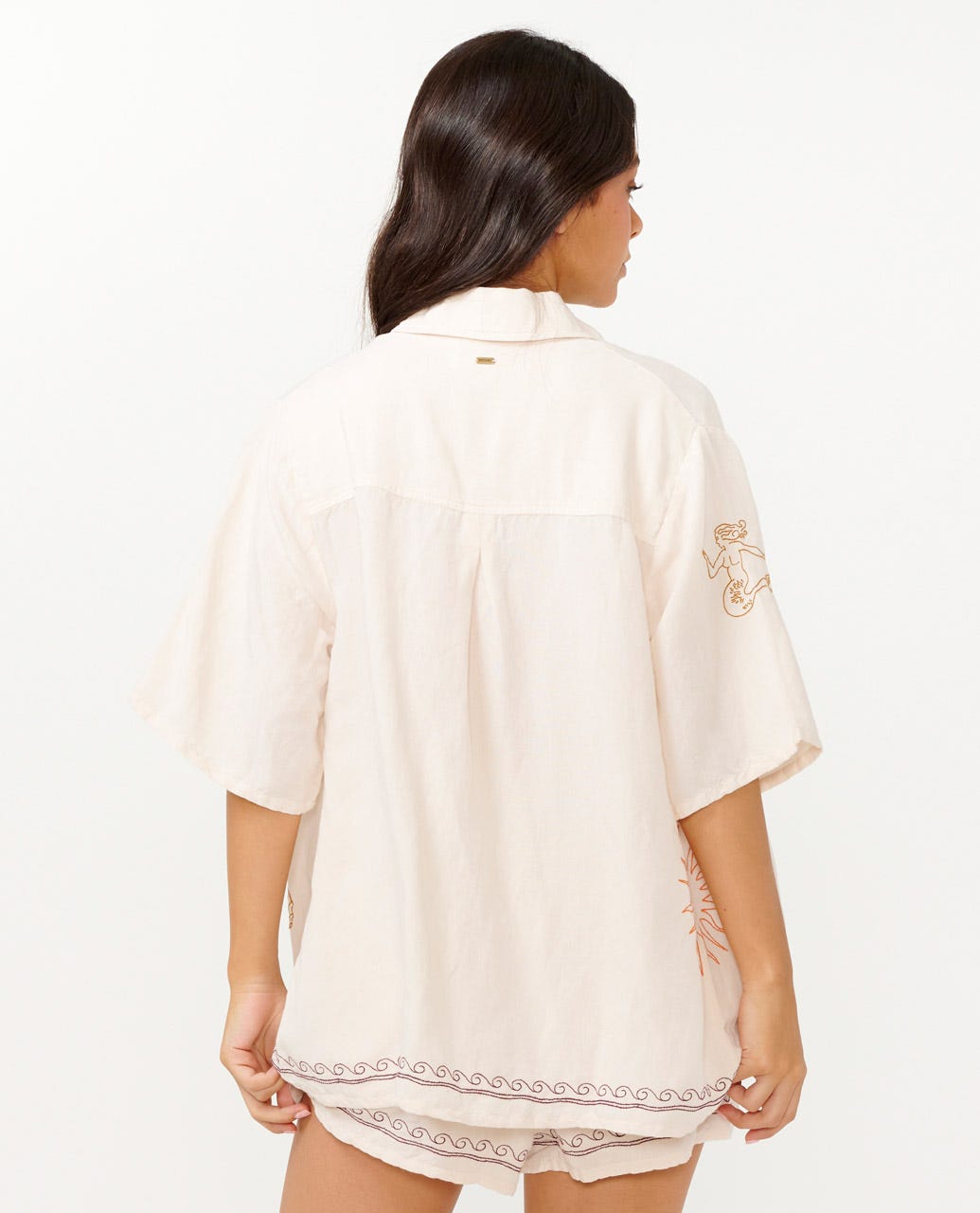Rip Curl Beach Party Embroidered Shirt OFFWHT L