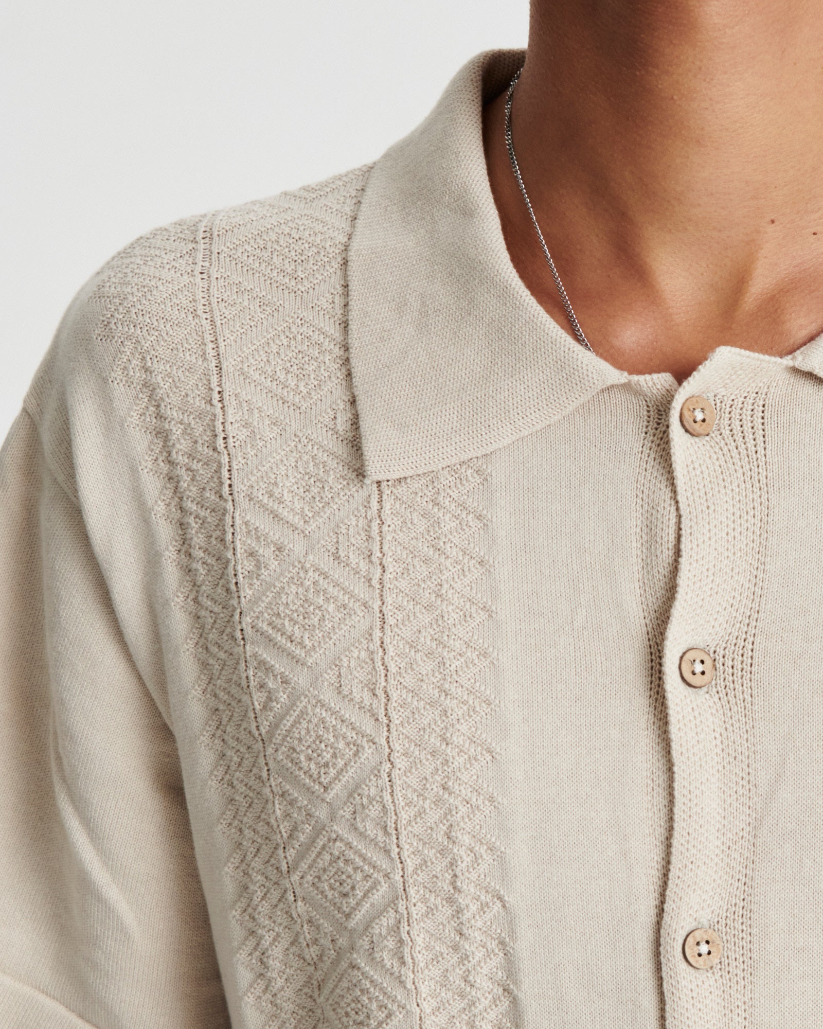 The Critical Slide Society Trader Knit Shirt ECRU L