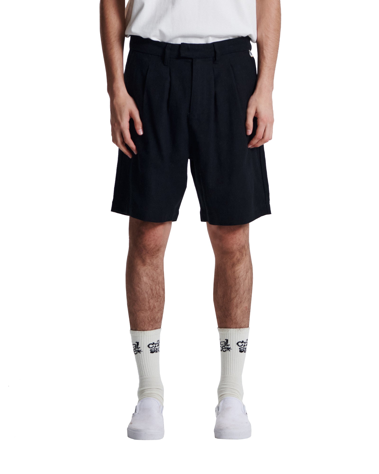 The Critical Slide Society Harro Linen Short BLACK 32