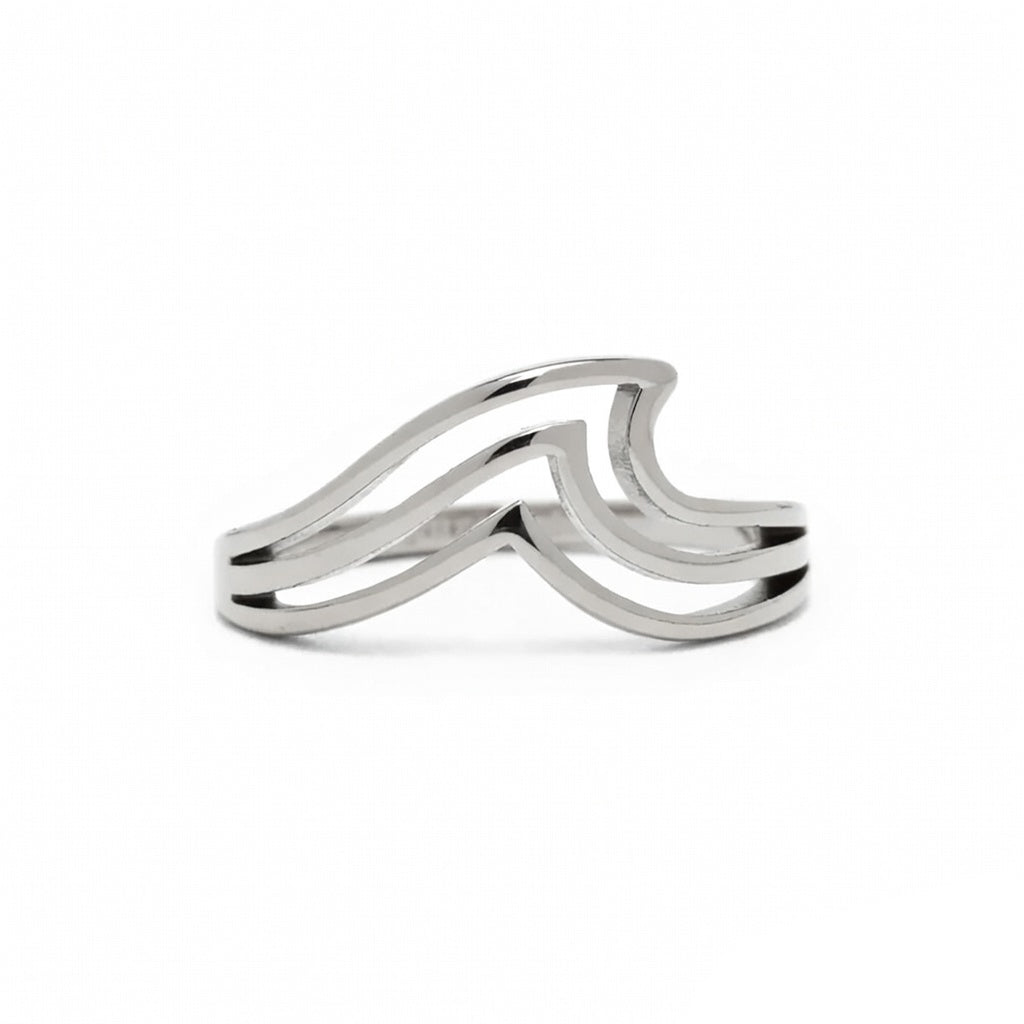 Pura Vida Surfrider Fdn Triple Wave Ring silver 8