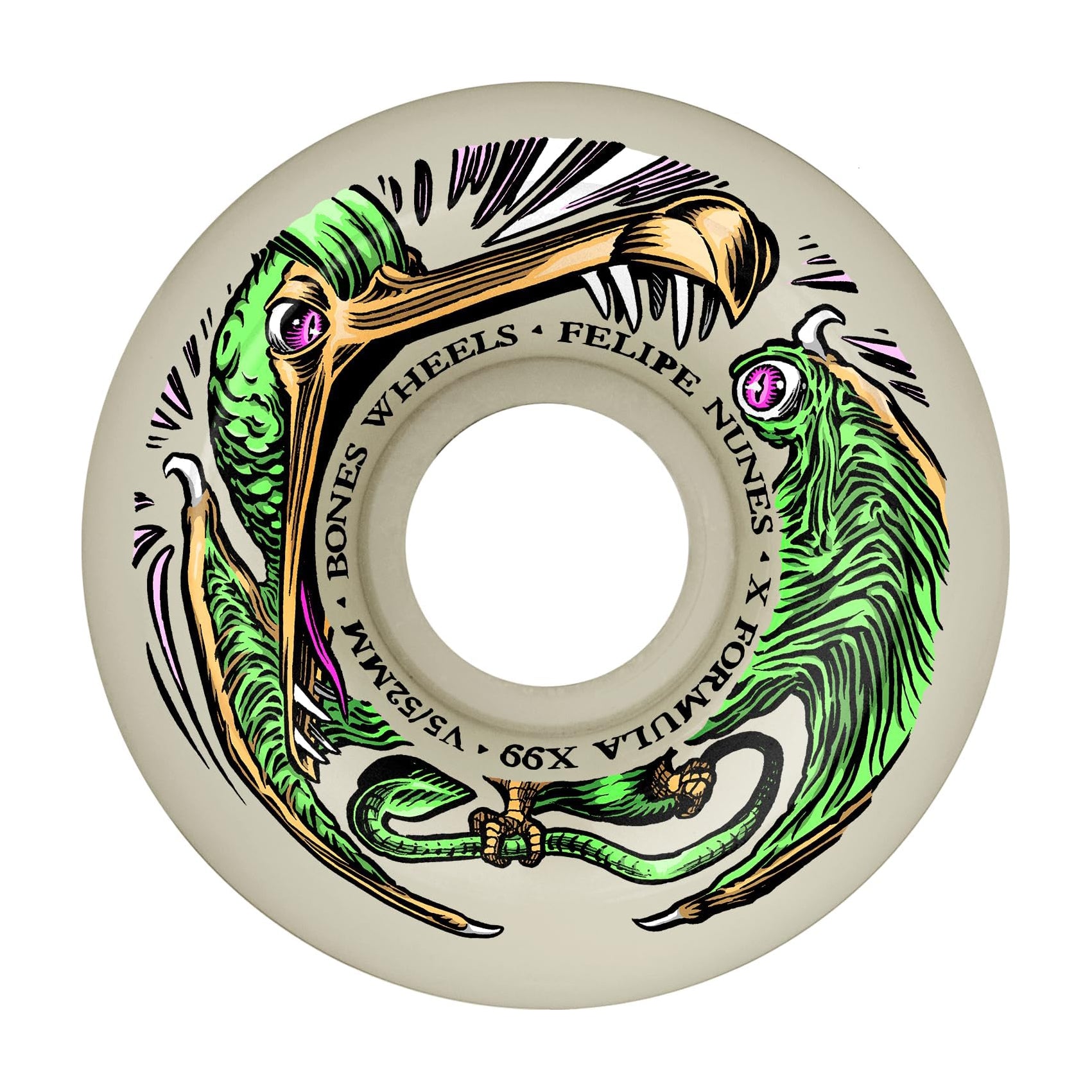 Bones Wheels X-Formula Dino-Sortas 99A Skateboard Wheels Nunes 52 V5