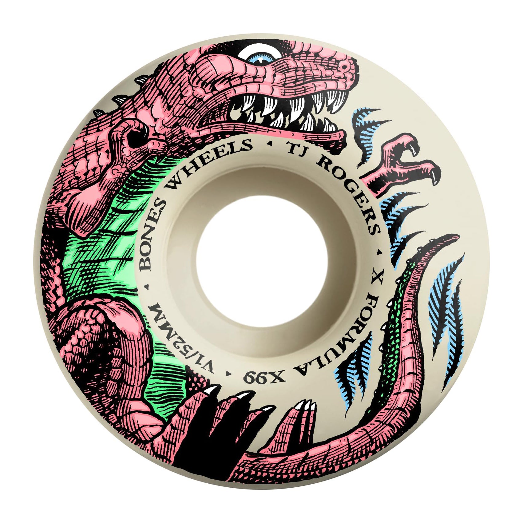Bones Wheels X-Formula Dino-Sortas 99A Skateboard Wheels Rogers 52 V1