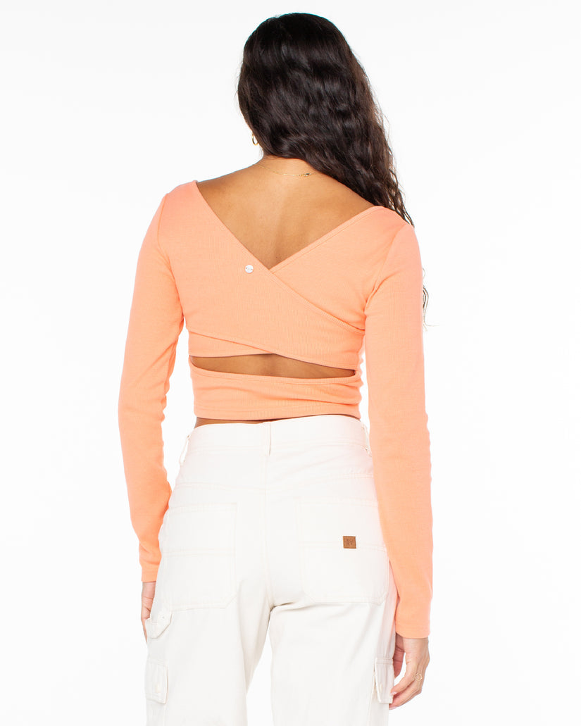 Roxy Good Keepsake LS Ribbed Crop Top MGE0 M