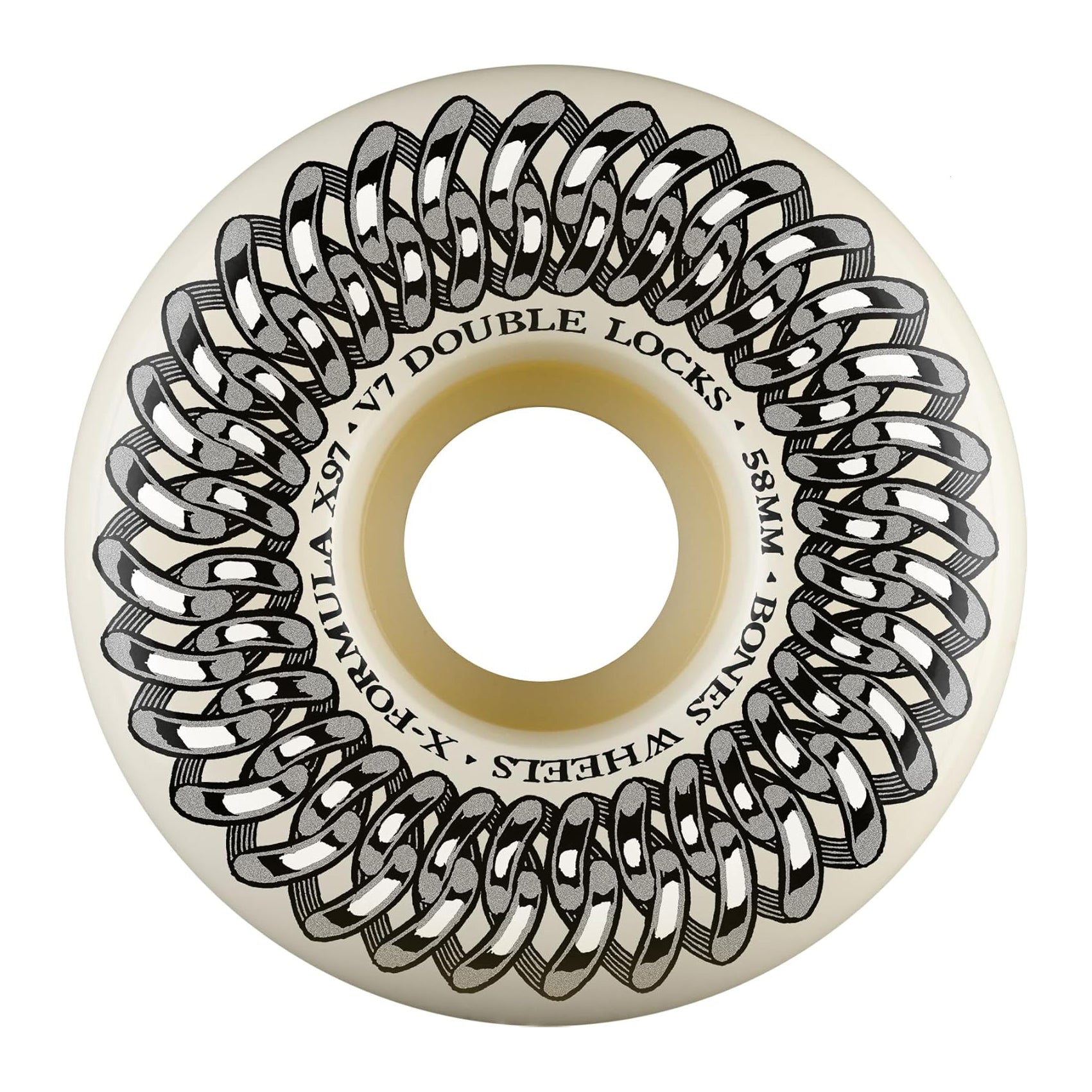 Bones Wheels X-Formula Double Lock Skateboard Wheels 97A 58 V7