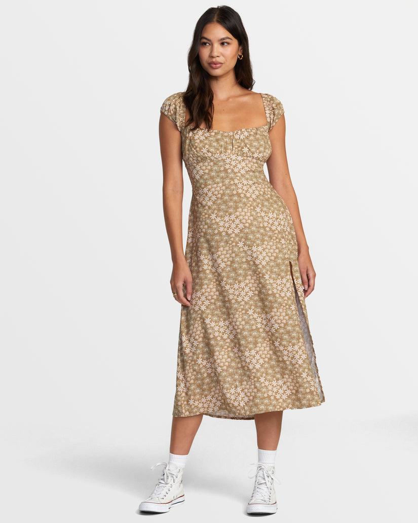 RVCA AVA MIDI DRESS CNK0-ERMINE S