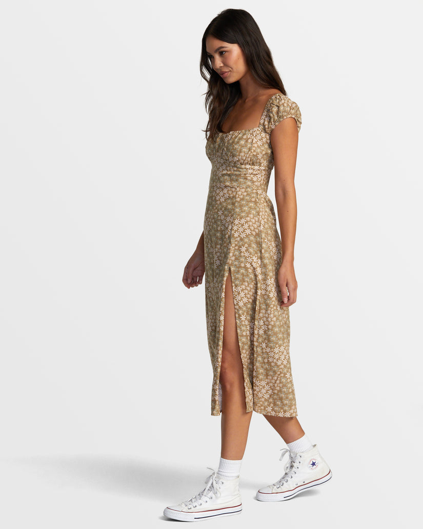 RVCA AVA MIDI DRESS CNK0-ERMINE S