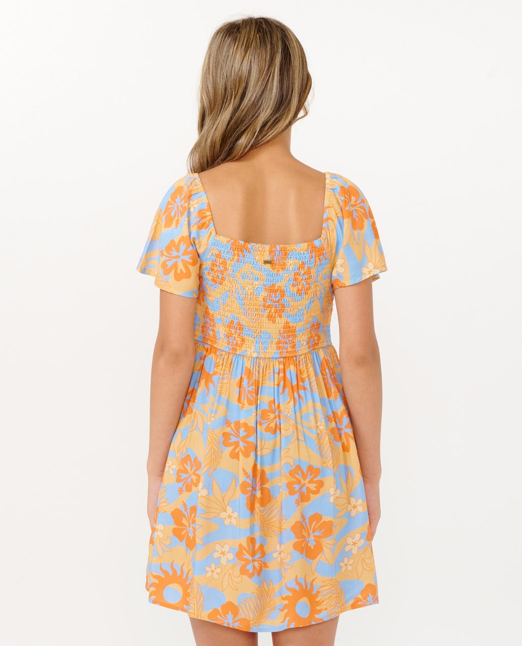 Rip Curl Sun Sol Shirred Dress 0030-Orange 10