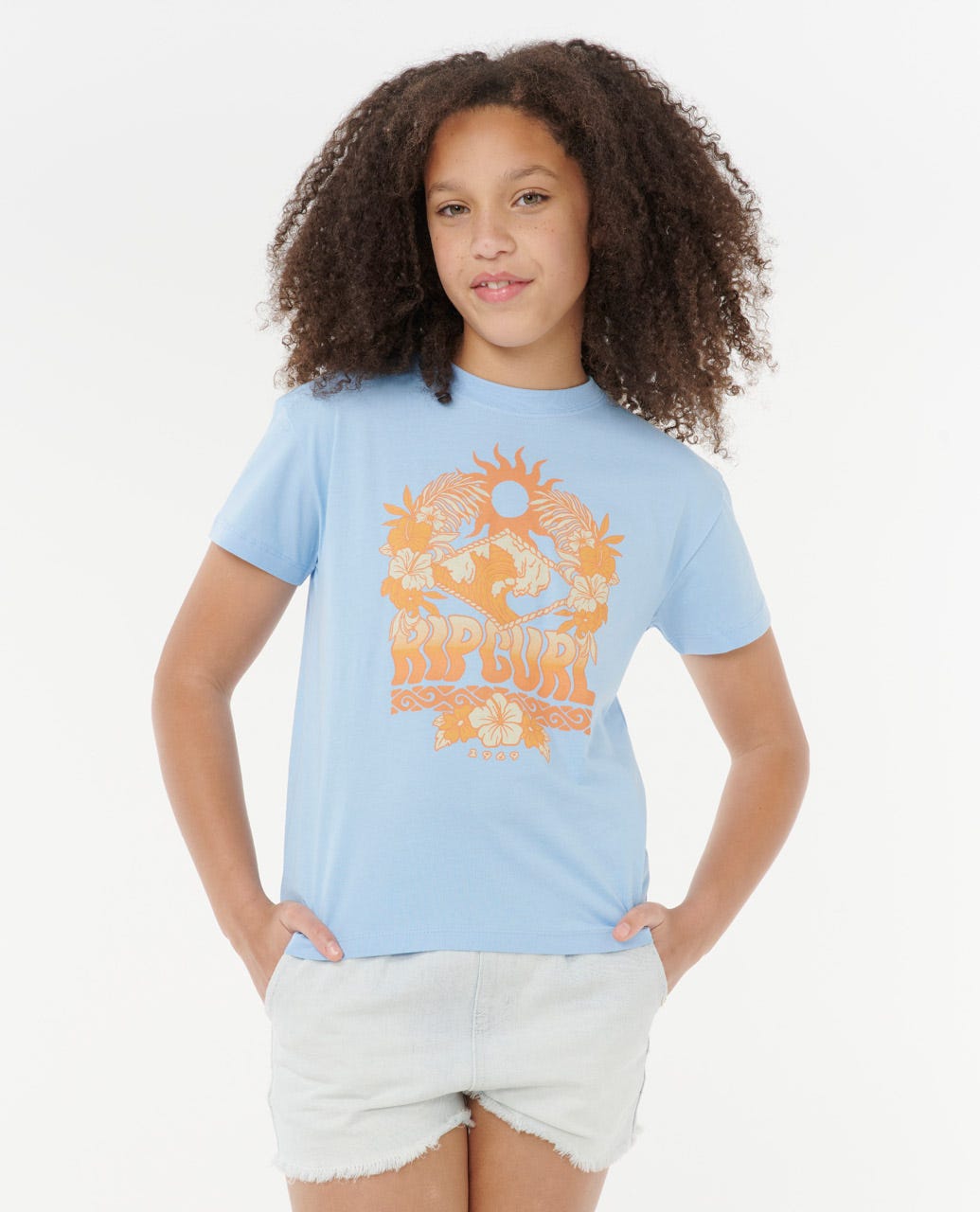 RIP CURL SUN SOL ART TEE - GIRL 8962-MidBlue 14