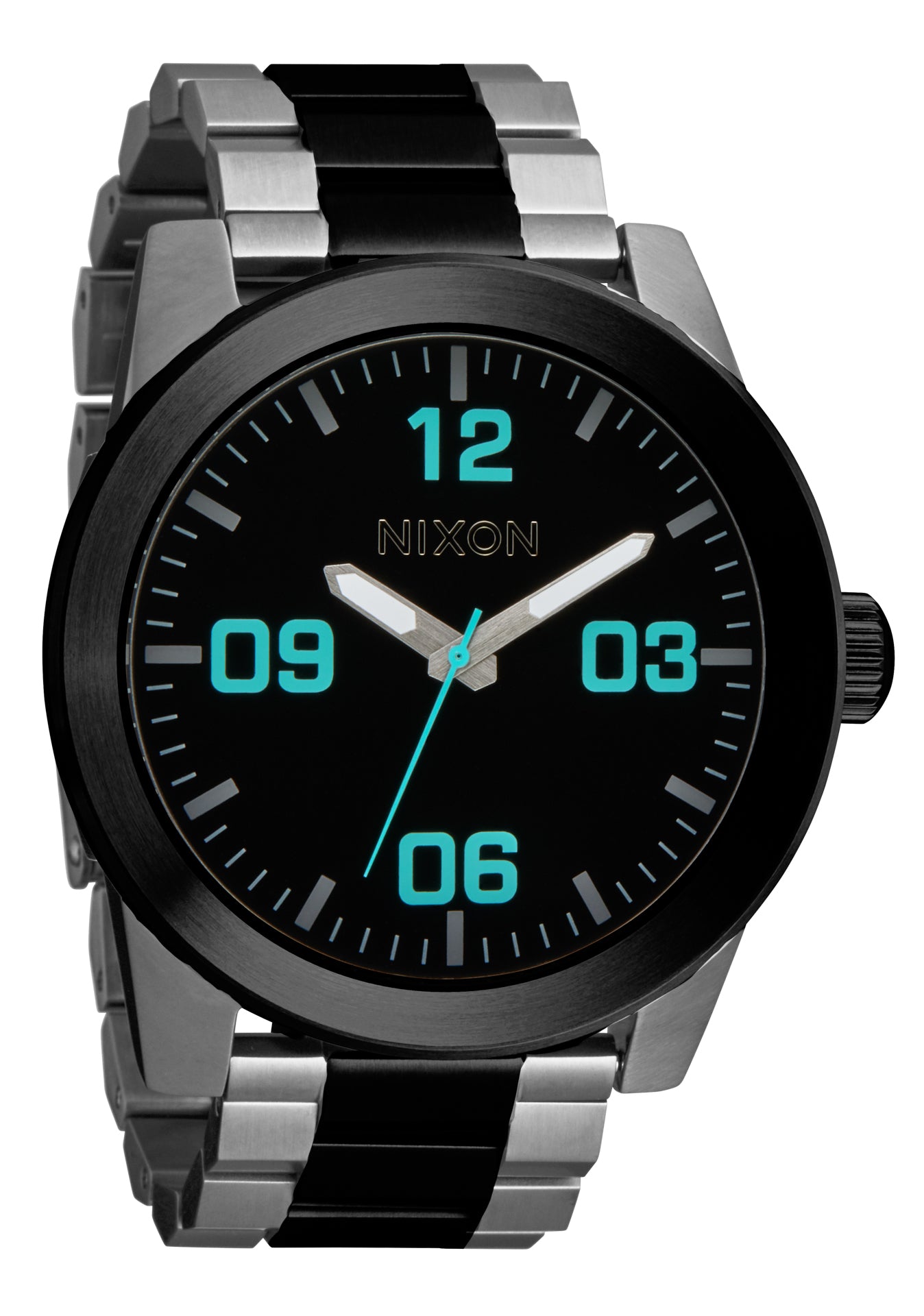Nixon The Corporal SS Watch 5146-Silver-Gunmetal