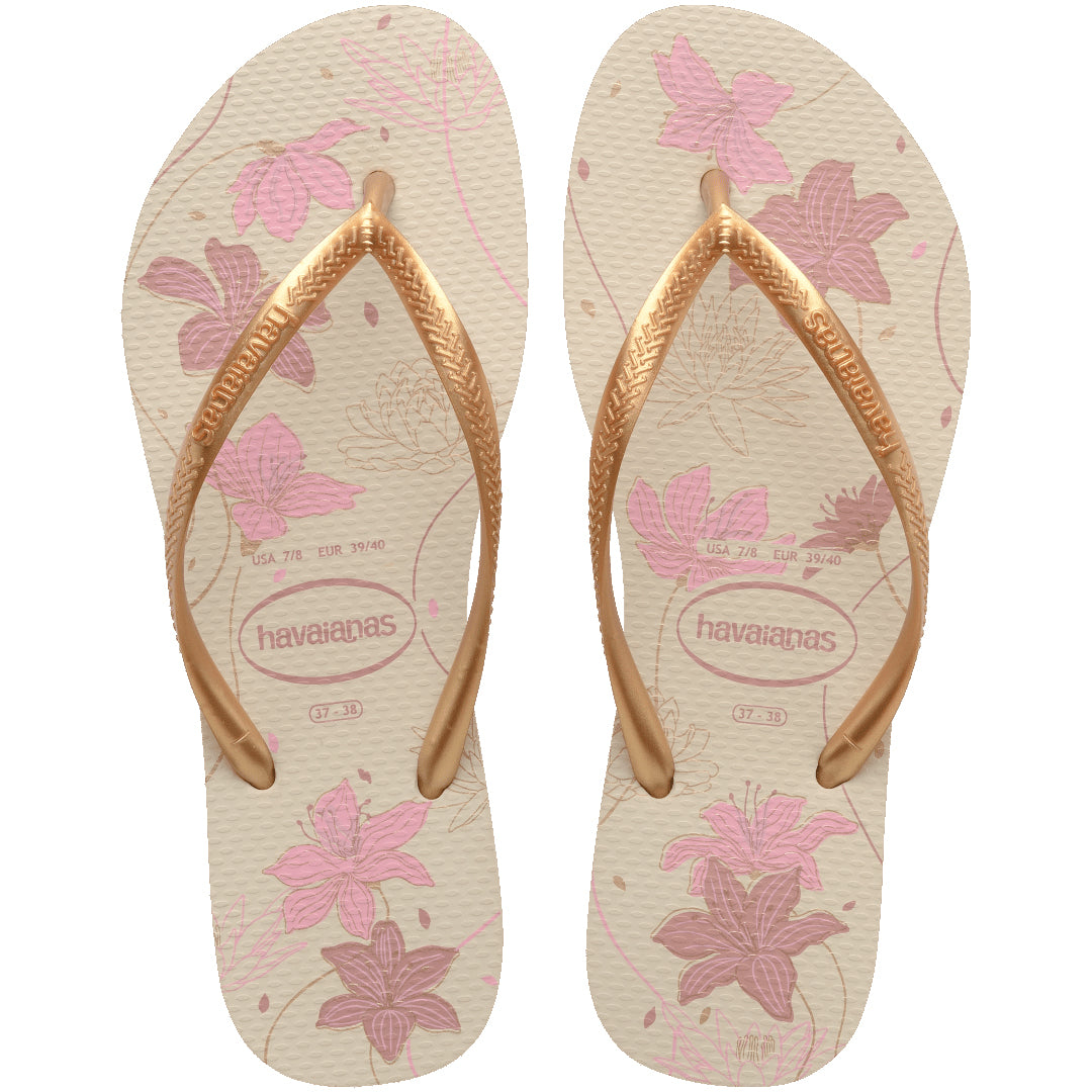 Havaianas Slim Organic Womens Sandal 1685-Beige-Golden 9
