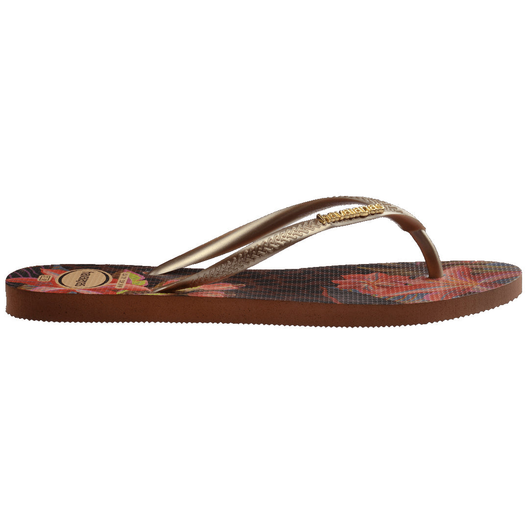 Havaianas Slim Animal Floral Fusion Womens Sandals 1976-Rust 11