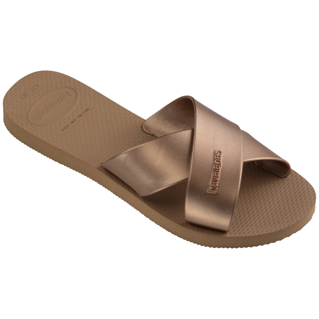 Havaianas Aqua Metallic Womens Sandal 3581-Rose Gold 7