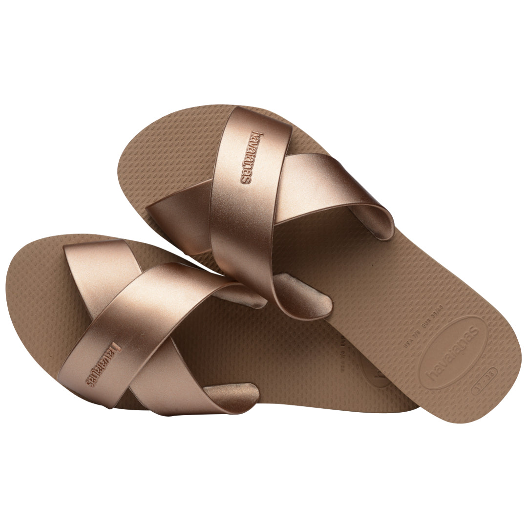 Havaianas Aqua Metallic Womens Sandal 3581-Rose Gold 7