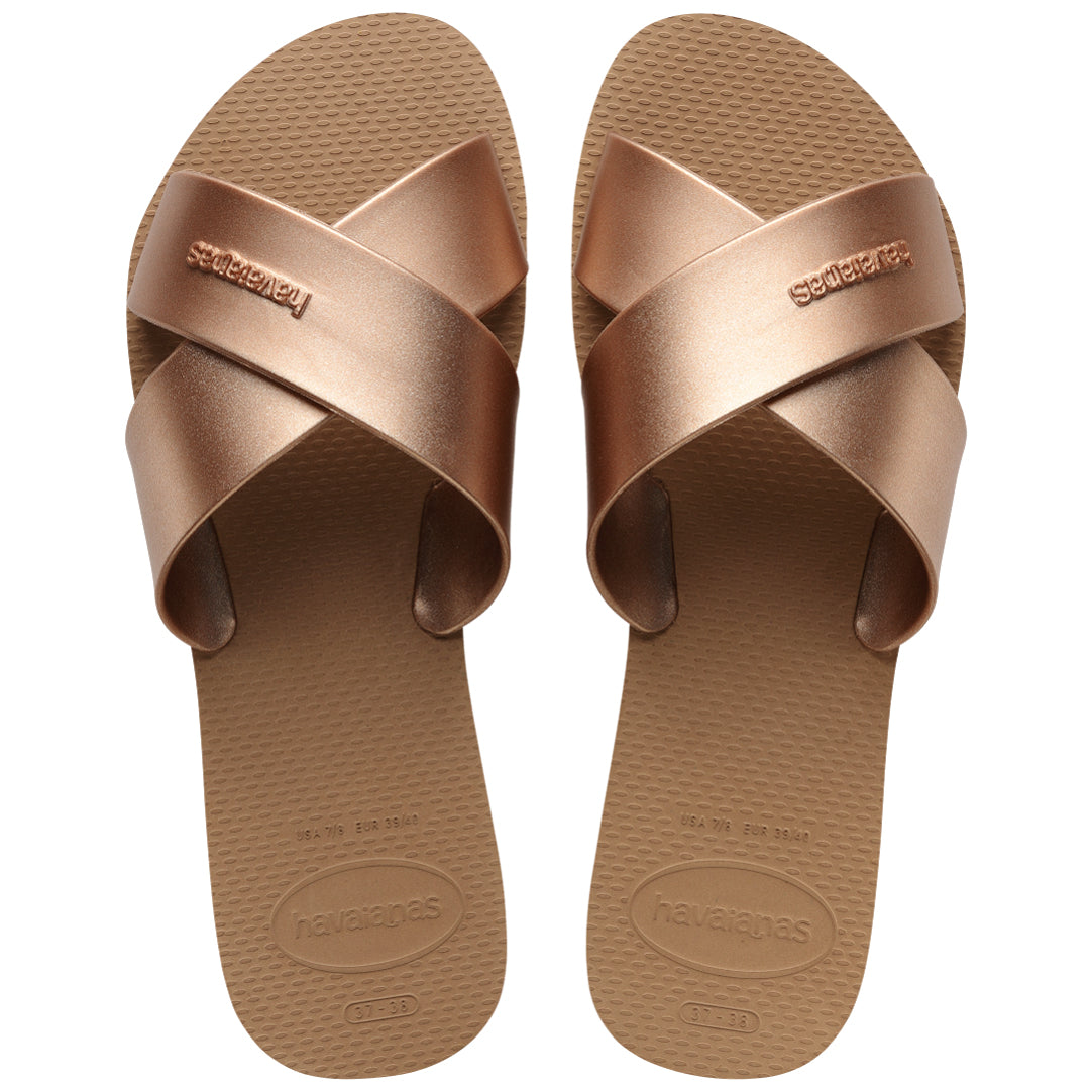 Havaianas Aqua Metallic Womens Sandal 3581-Rose Gold 9