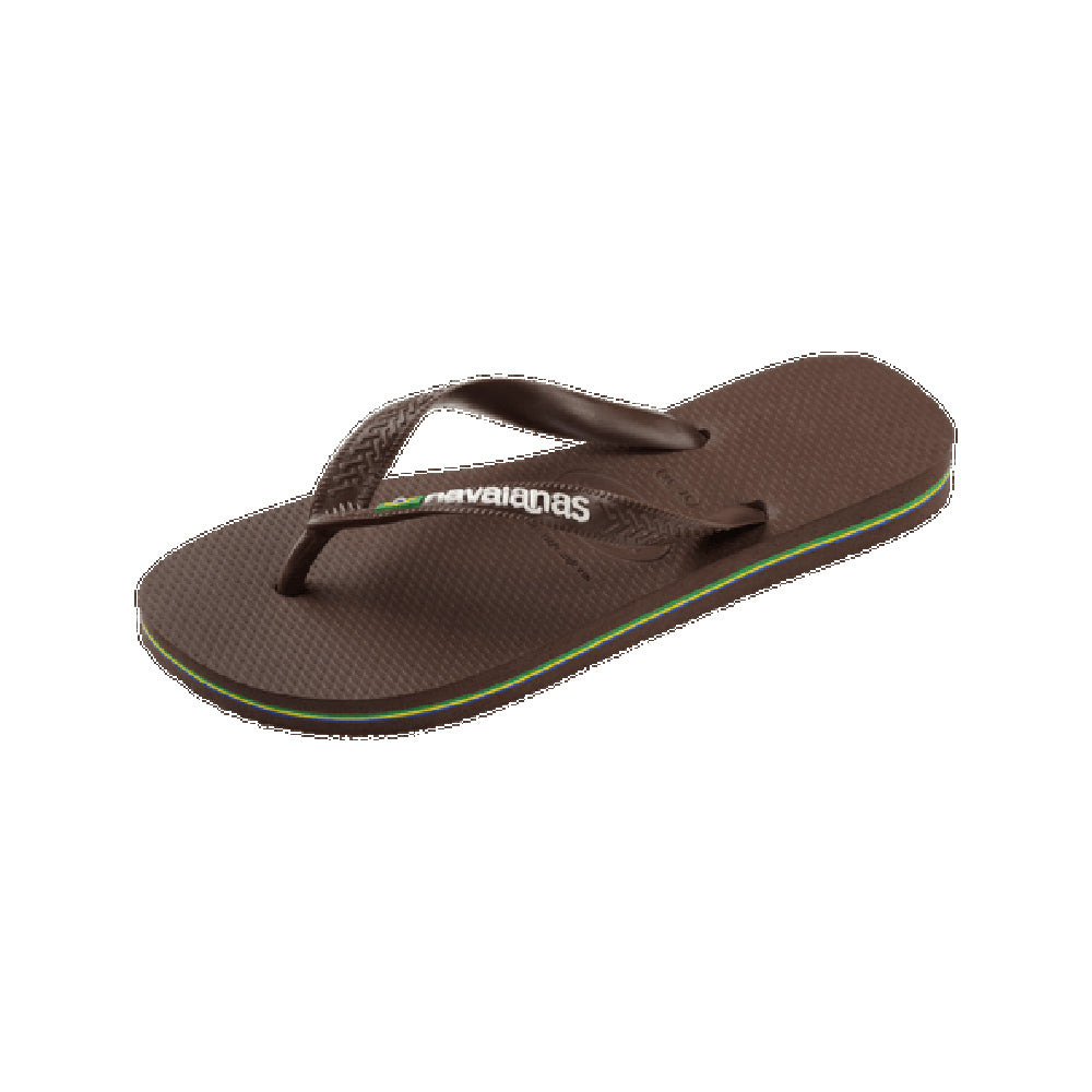 Havaianas Brazil Logo Mens Sandal 2673-Dark Brown-White 9