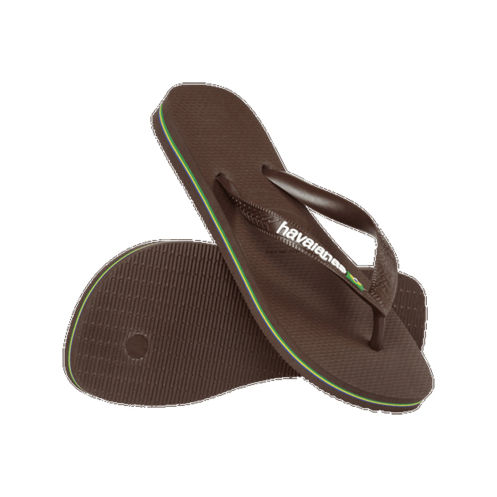 Havaianas Brazil Logo Mens Sandal 2673-Dark Brown-White 11