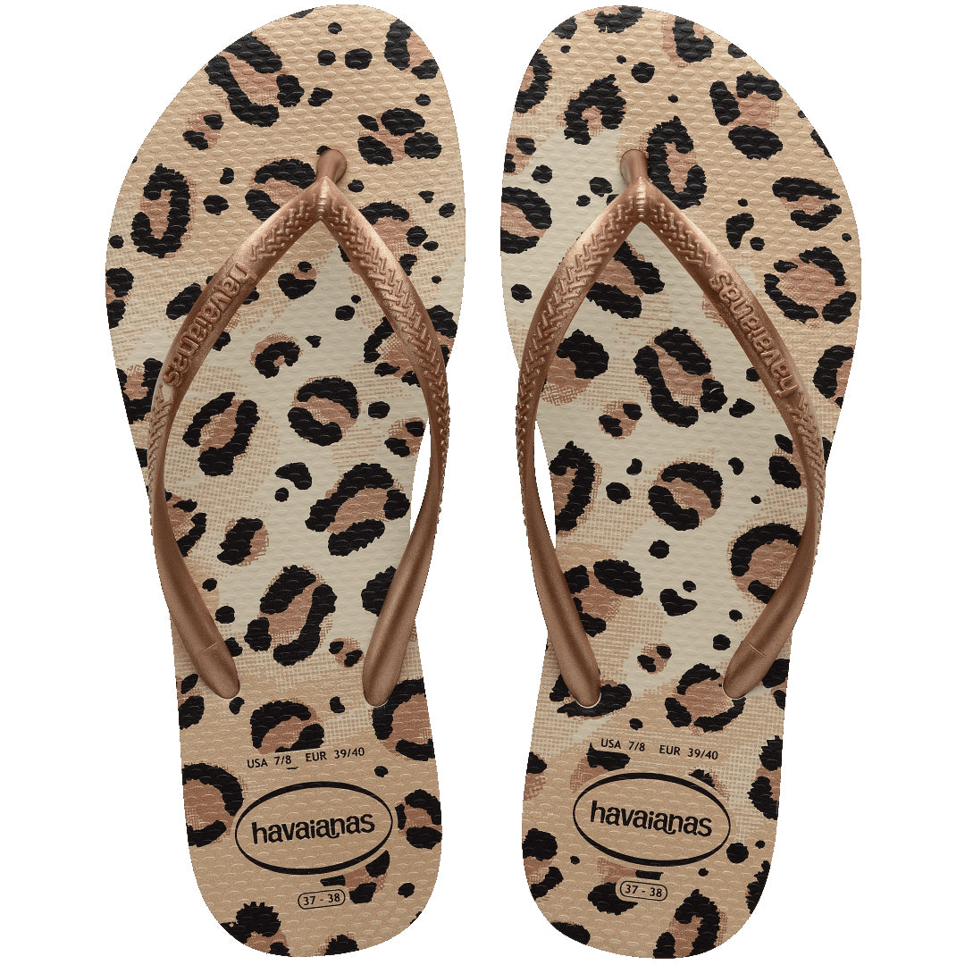 Havaianas Slim Animals Womens Sandals 6516-Beige-Beige 11