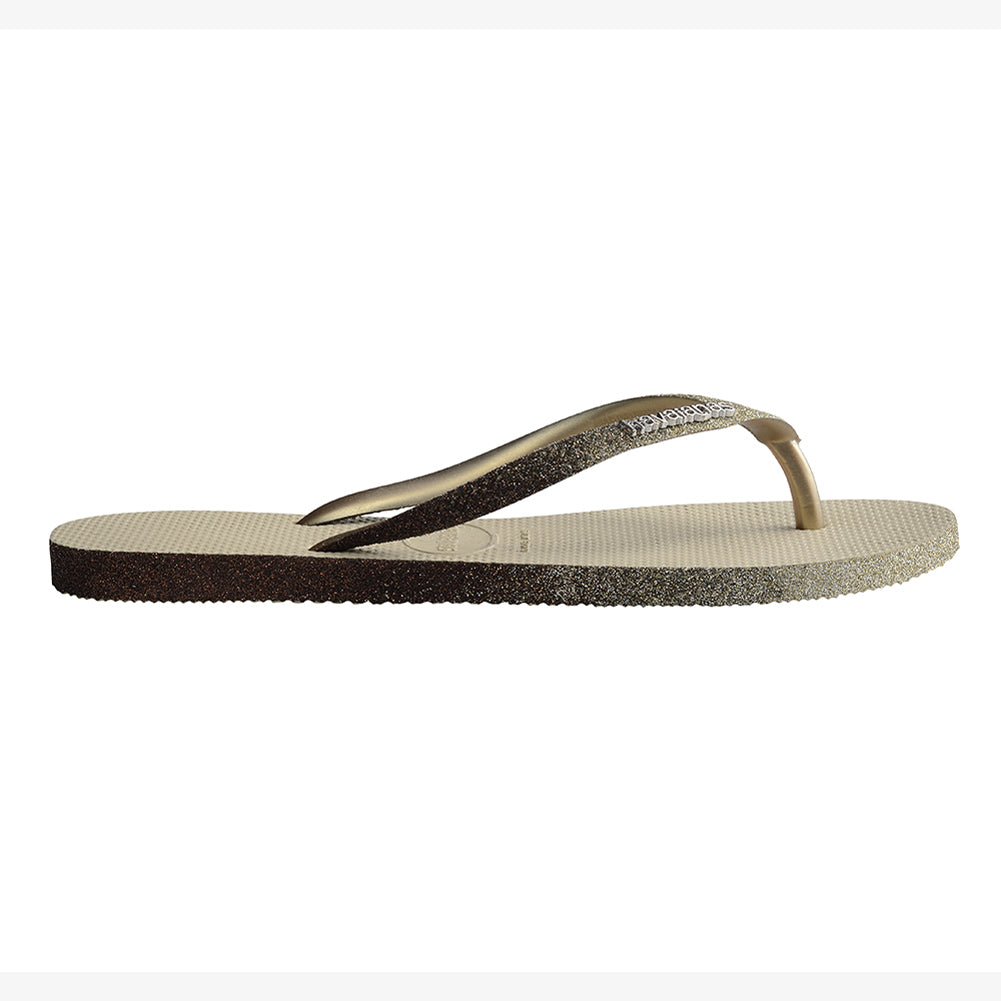 Havaianas Slim Sparkle Me Womens Sandals 0154-Sand Grey 11