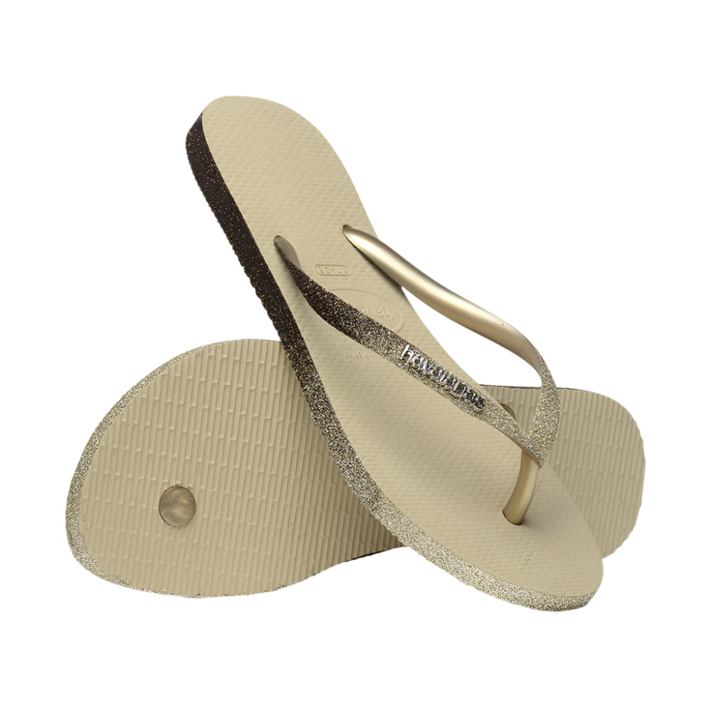 Havaianas Slim Sparkle Me Womens Sandals 0154-Sand Grey 9