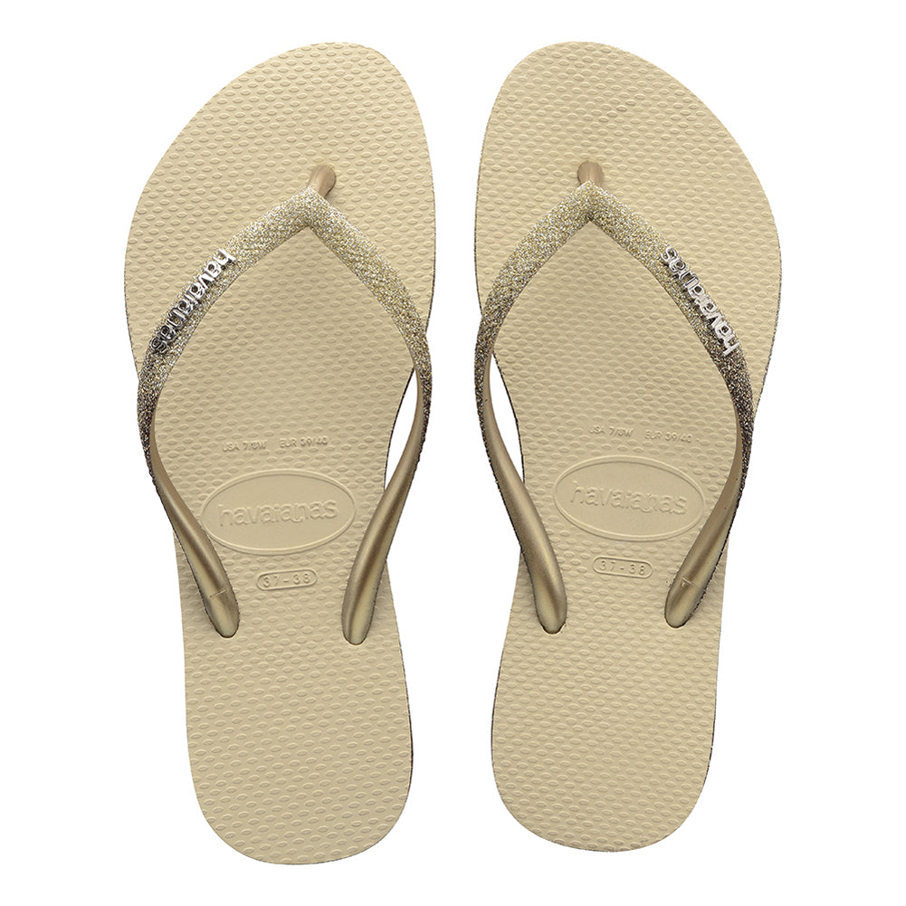 Havaianas Slim Sparkle Me Womens Sandals 0154-Sand Grey 9