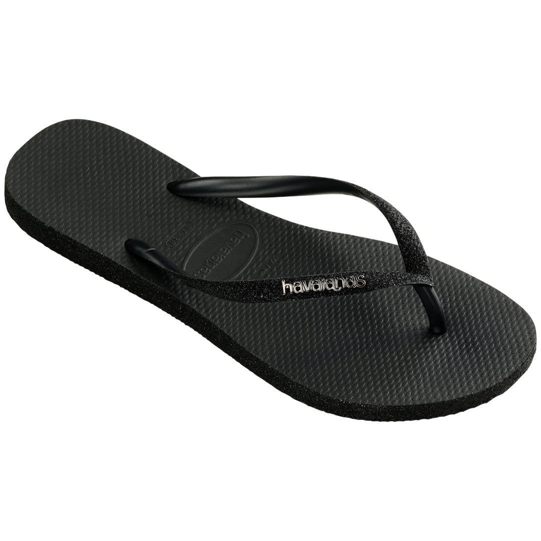 Havaianas Slim Sparkle Me Womens Sandals 0090-Black 7
