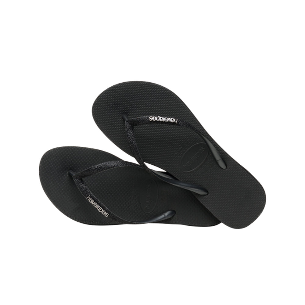 Havaianas Slim Sparkle Me Womens Sandals 0090-Black 7