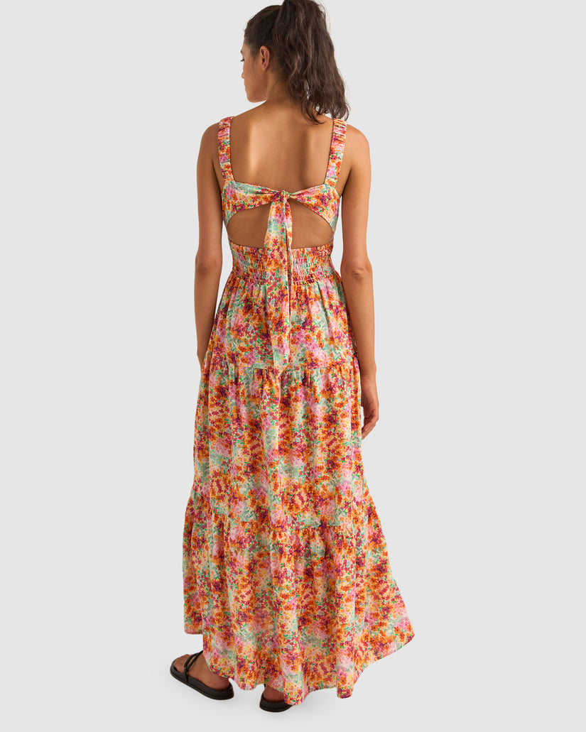 Rhythm Sierra Floral Tiered Maxi Dress ORA-ORANGE 2S