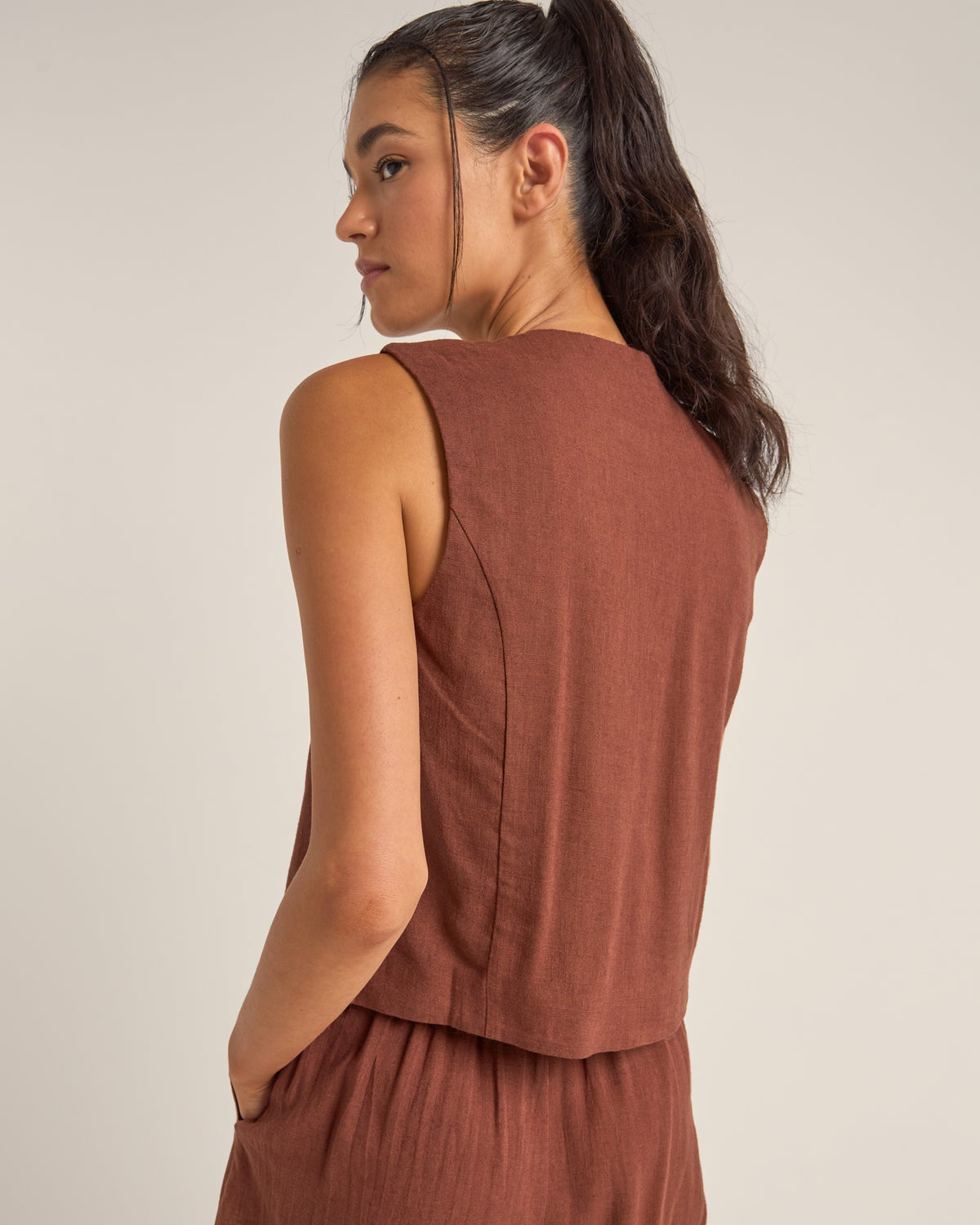 Rhythm Solis Embroidered Vest CHO-CHOCOLATE 4L