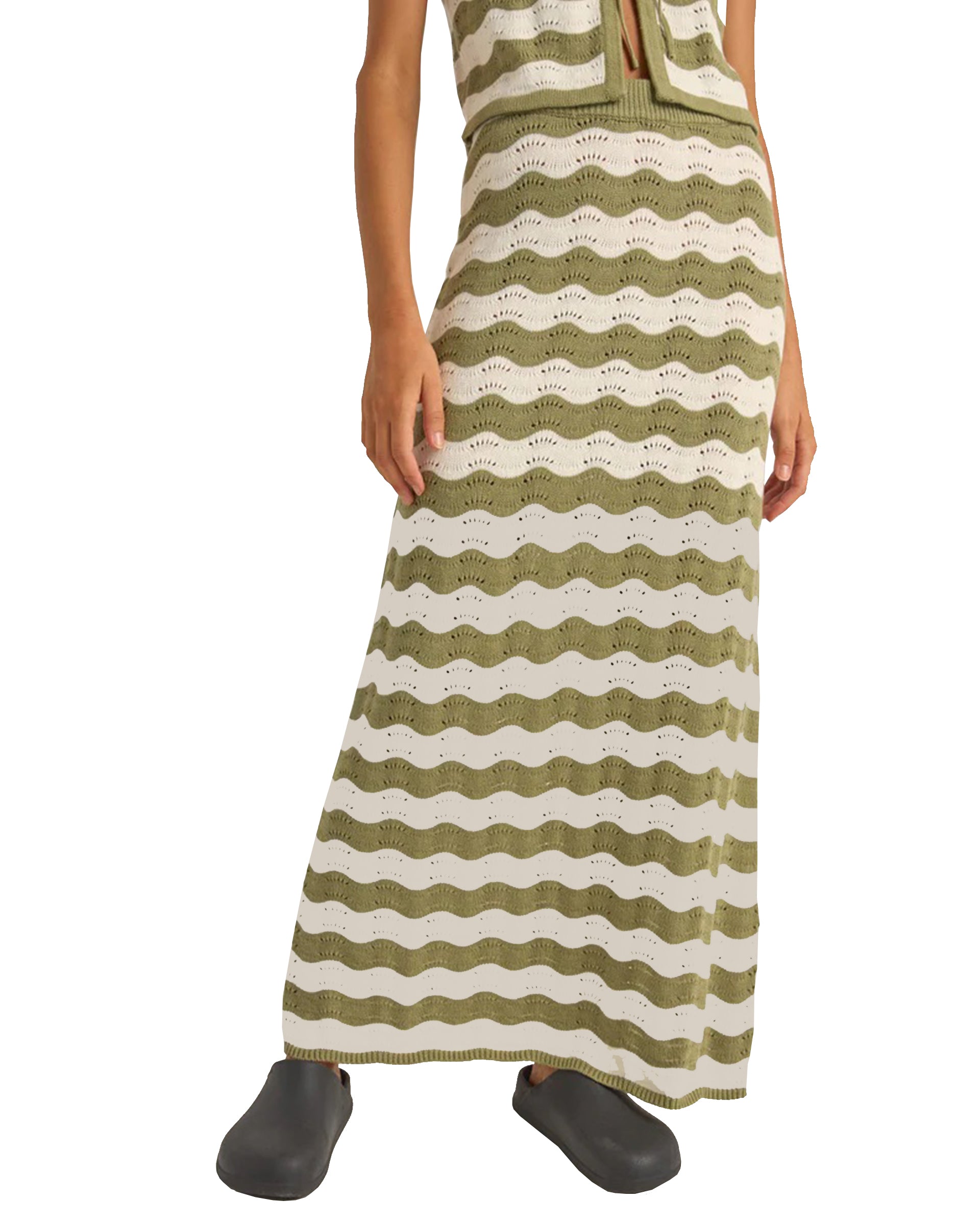 Rhythm Carmen Stripe Knit Maxi Skirt SAG-SAGE 2S