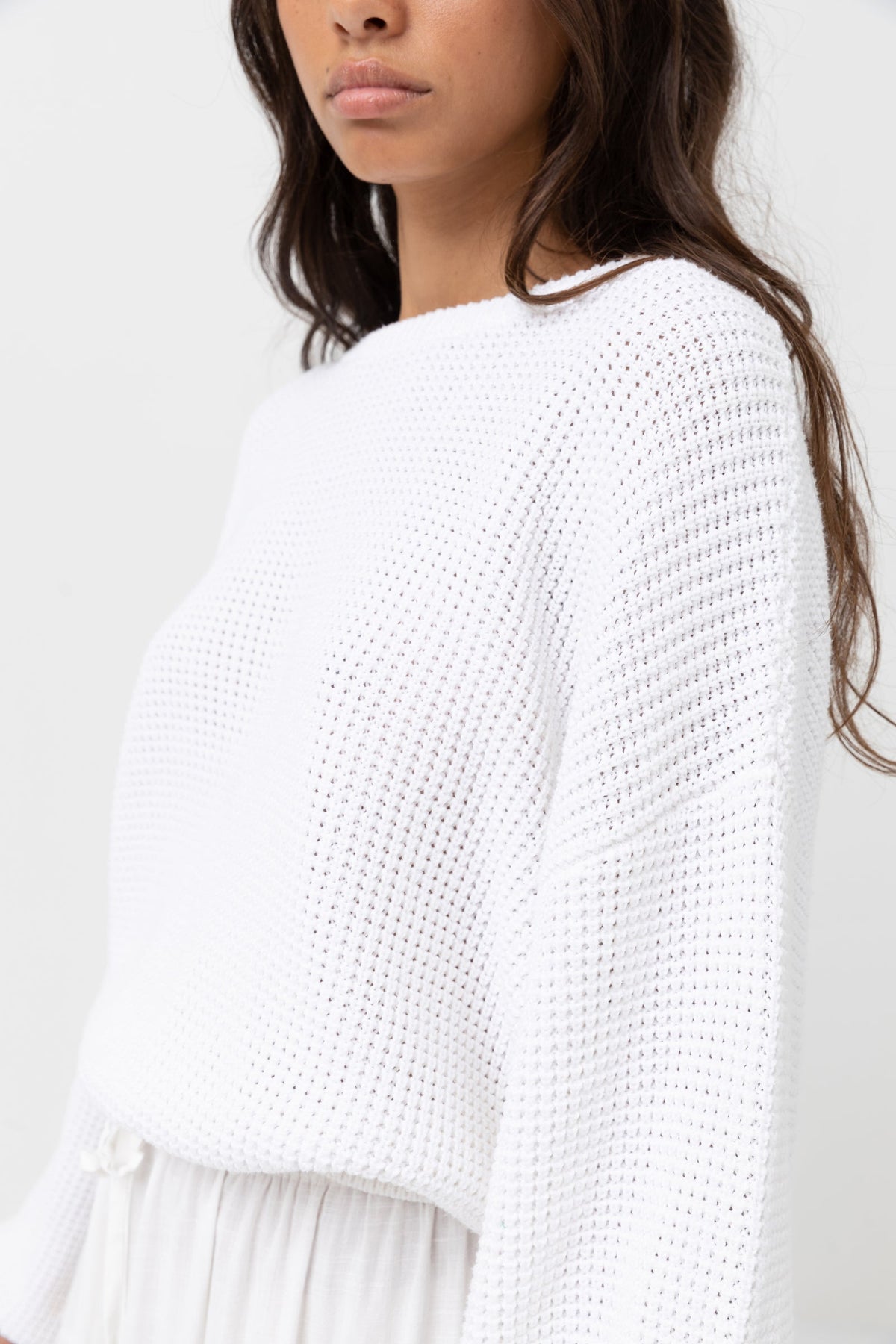 Rhythm Classic Knit Jumper WHT-WHITE 3M