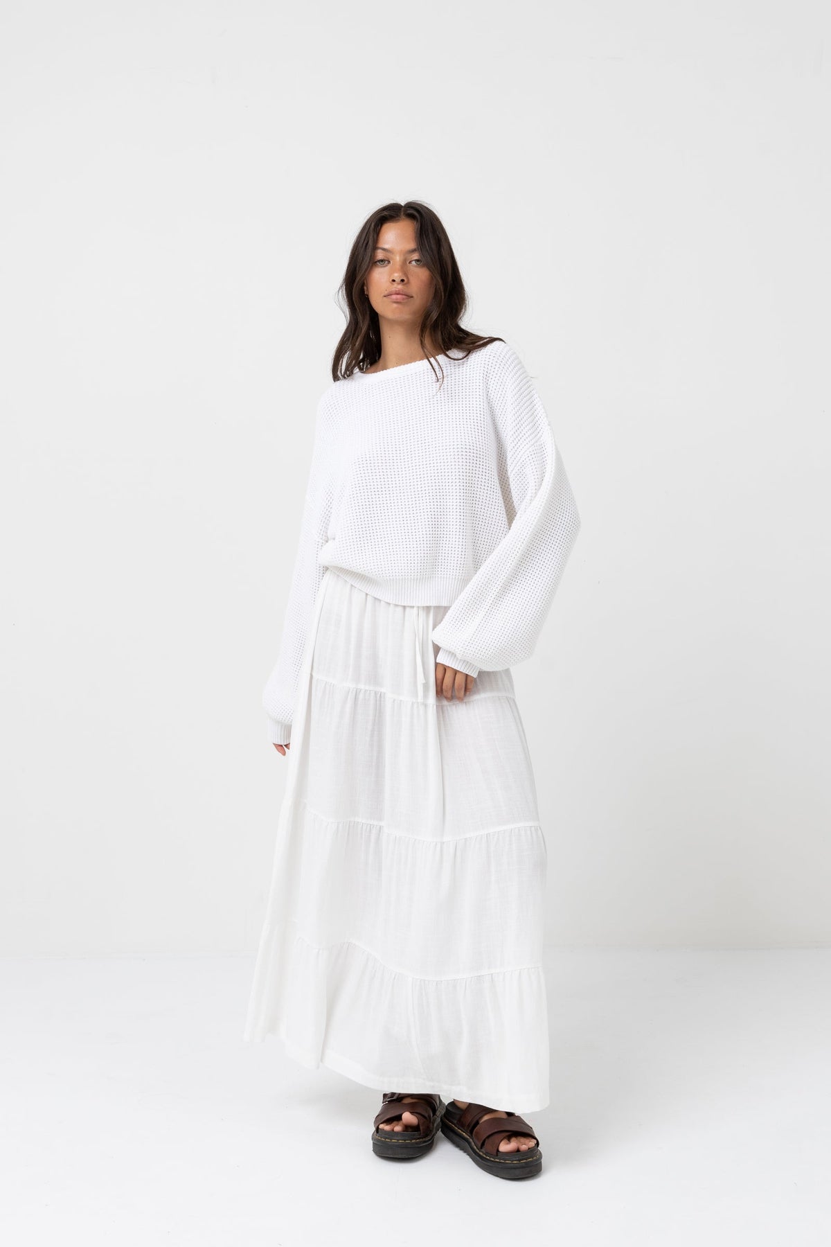 Rhythm Classic Knit Jumper WHT-WHITE 3M