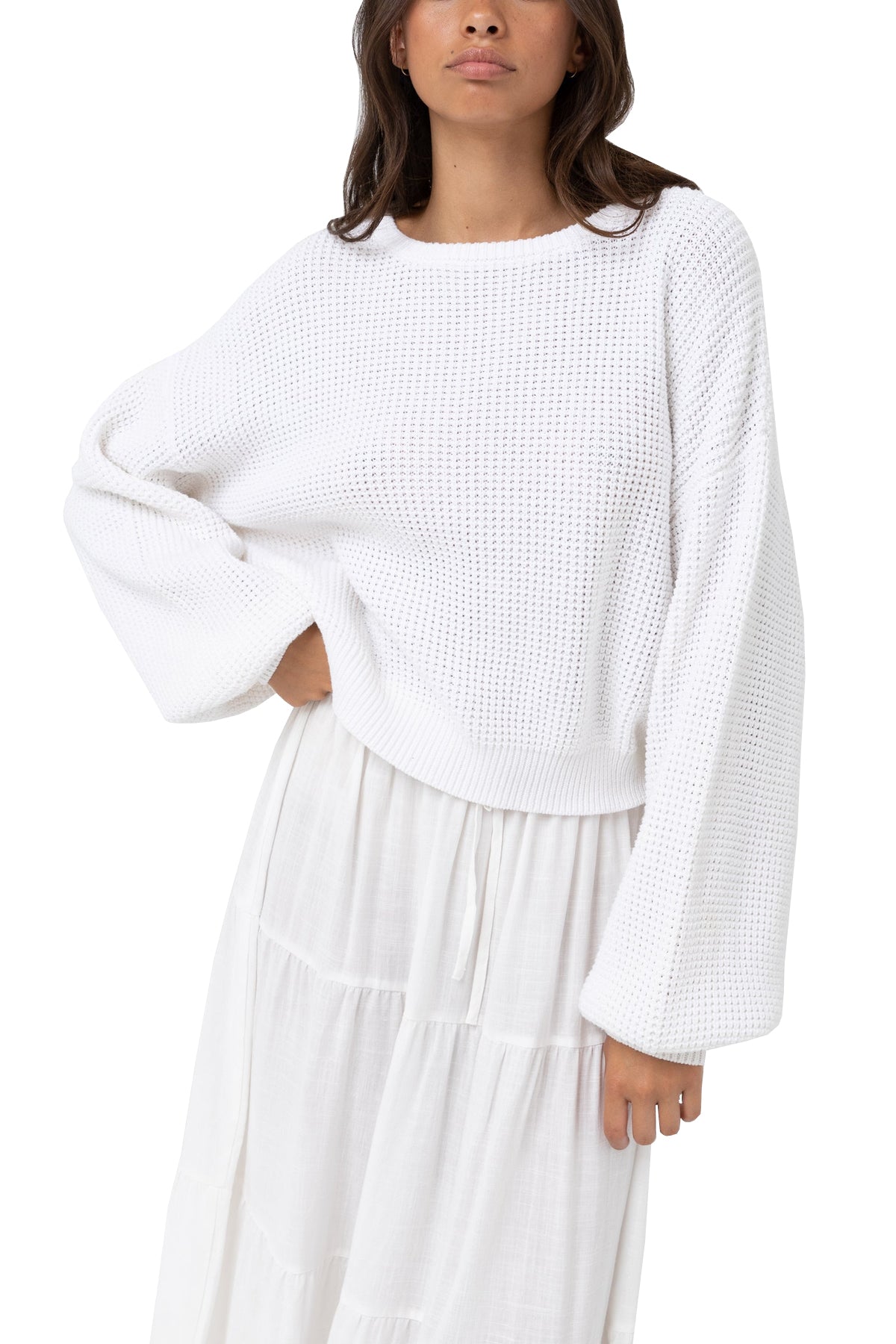 Rhythm Classic Knit Jumper WHT-WHITE 3M