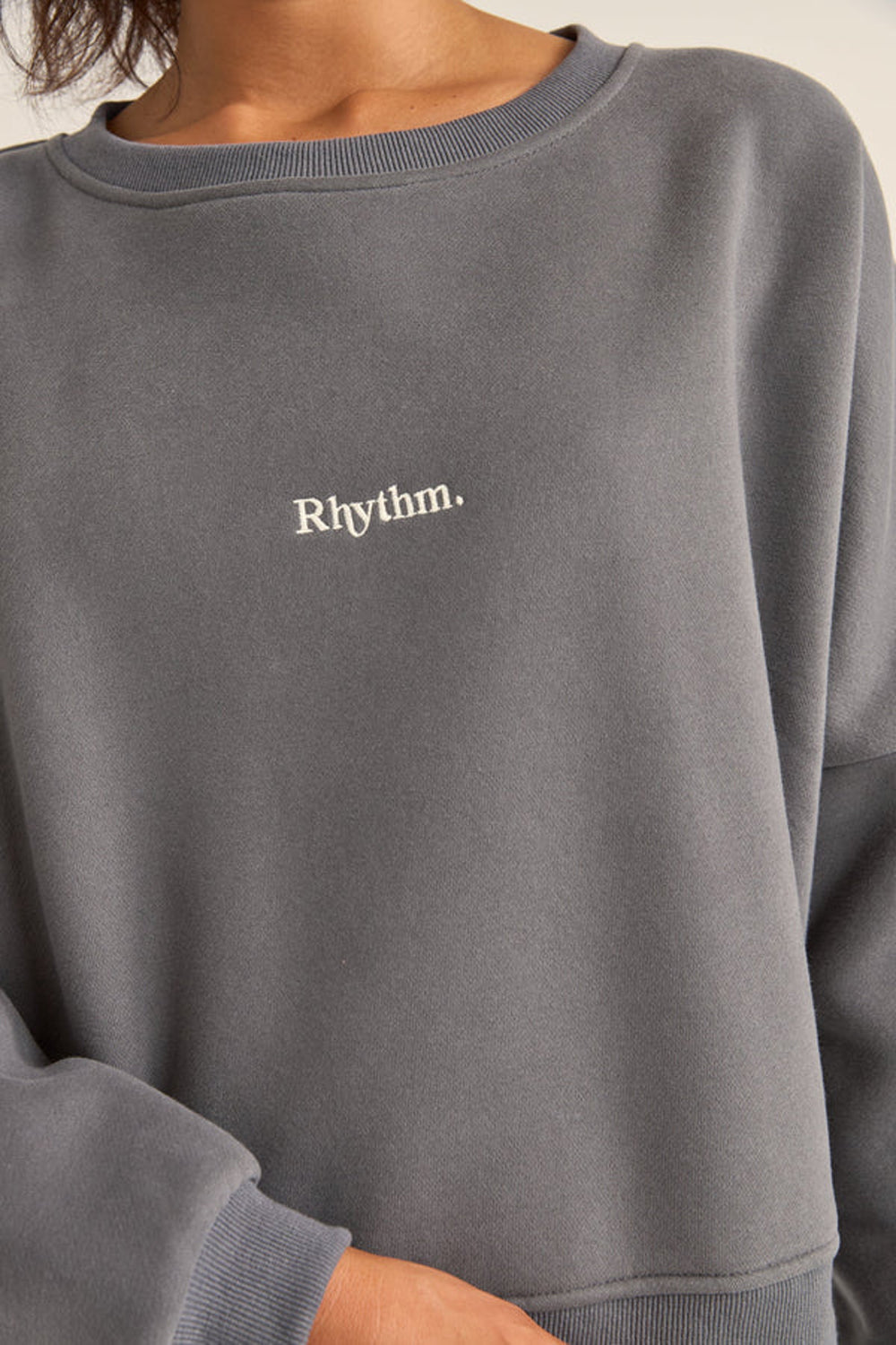 Rhythm Logo Crew Neck Fleece CHA-CHARCOAL 3M