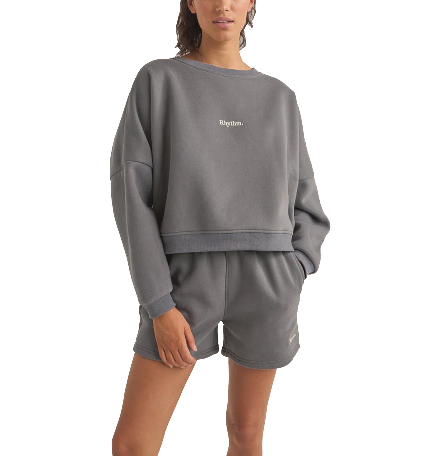 Rhythm Logo Crew Neck Fleece CHA-CHARCOAL 3M