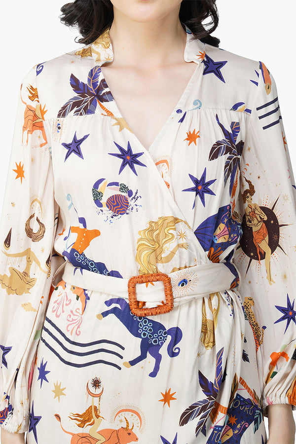 America & Beyond Day Dream Mini Dress Celestial M