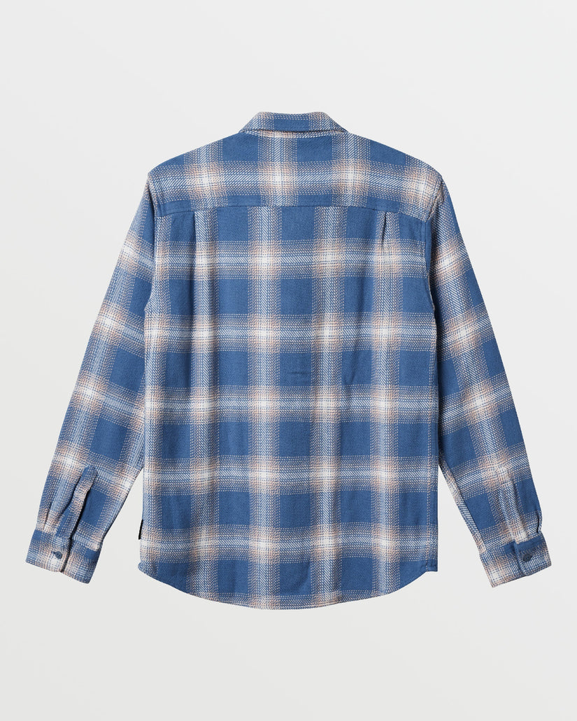 Quiksilver DNA Long Sleeve Flannel Shirt BLQ9-CORONET BLUE PRNT 4 M