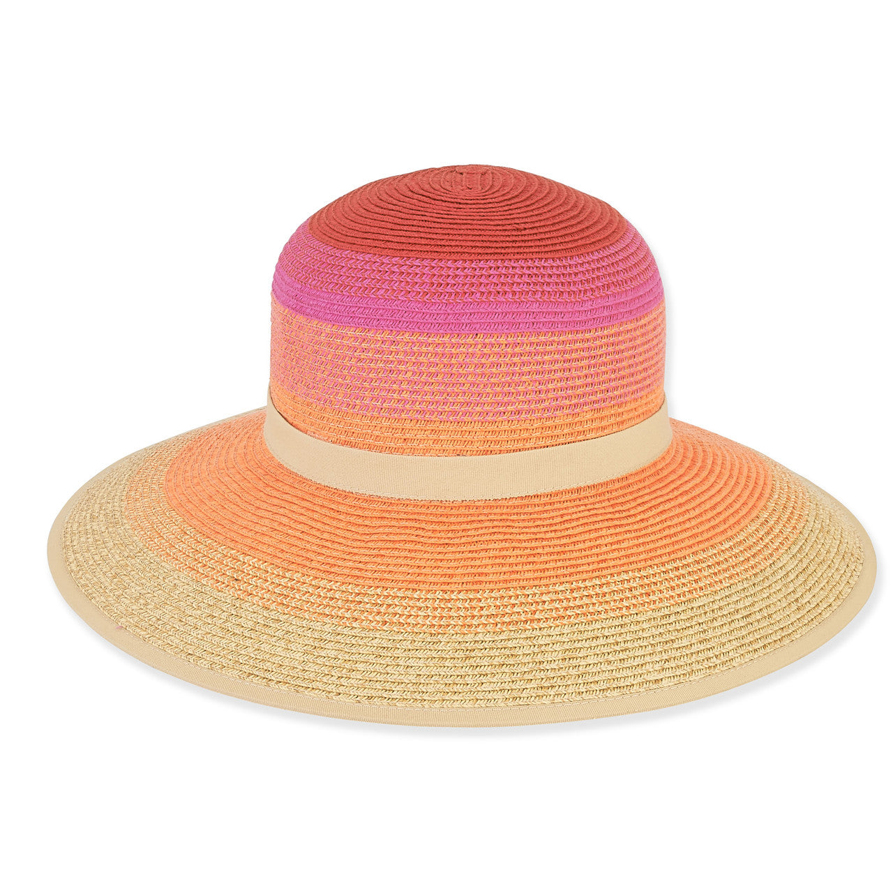 Sun N Sand Paperbraid Backless Brim 4" ORANGE OS