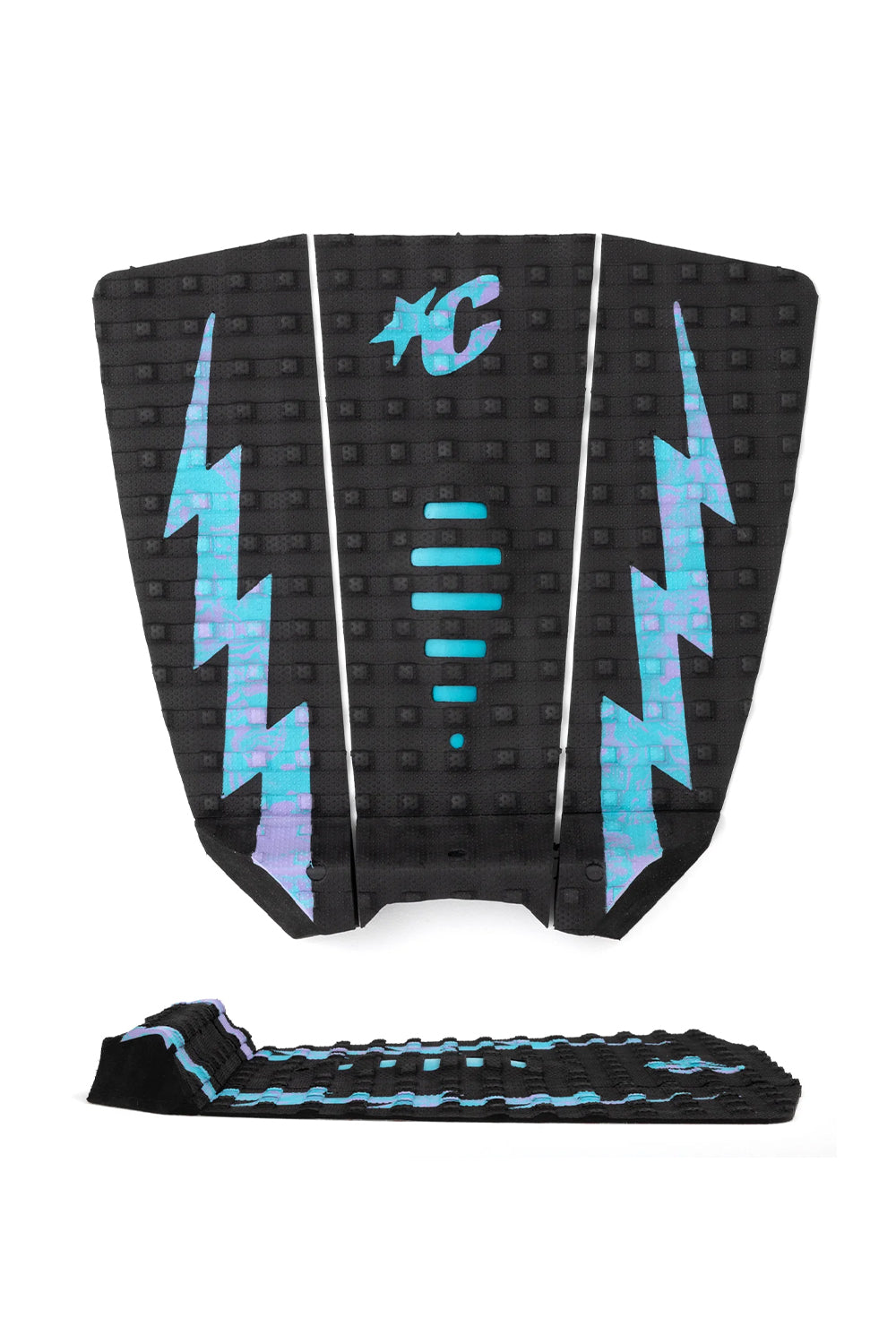 Creatures of Leisure Mick Eugene Fanning Lite EcoPure Traction Pad Black Fluro Blue Lavender Swirl