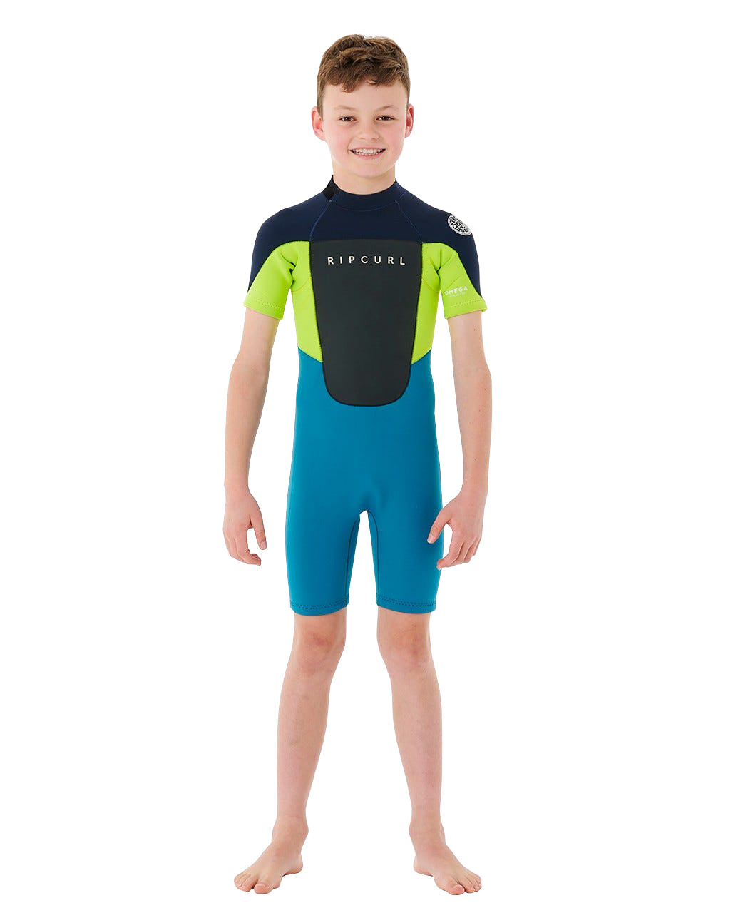 Rip Curl Omega 1.5mm Back Zip SS Boys Springsuit 0049-Navy 10
